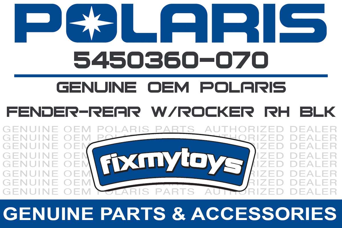 Polaris Black Rear Right Hand Fender w/ Rocker 5450360-070