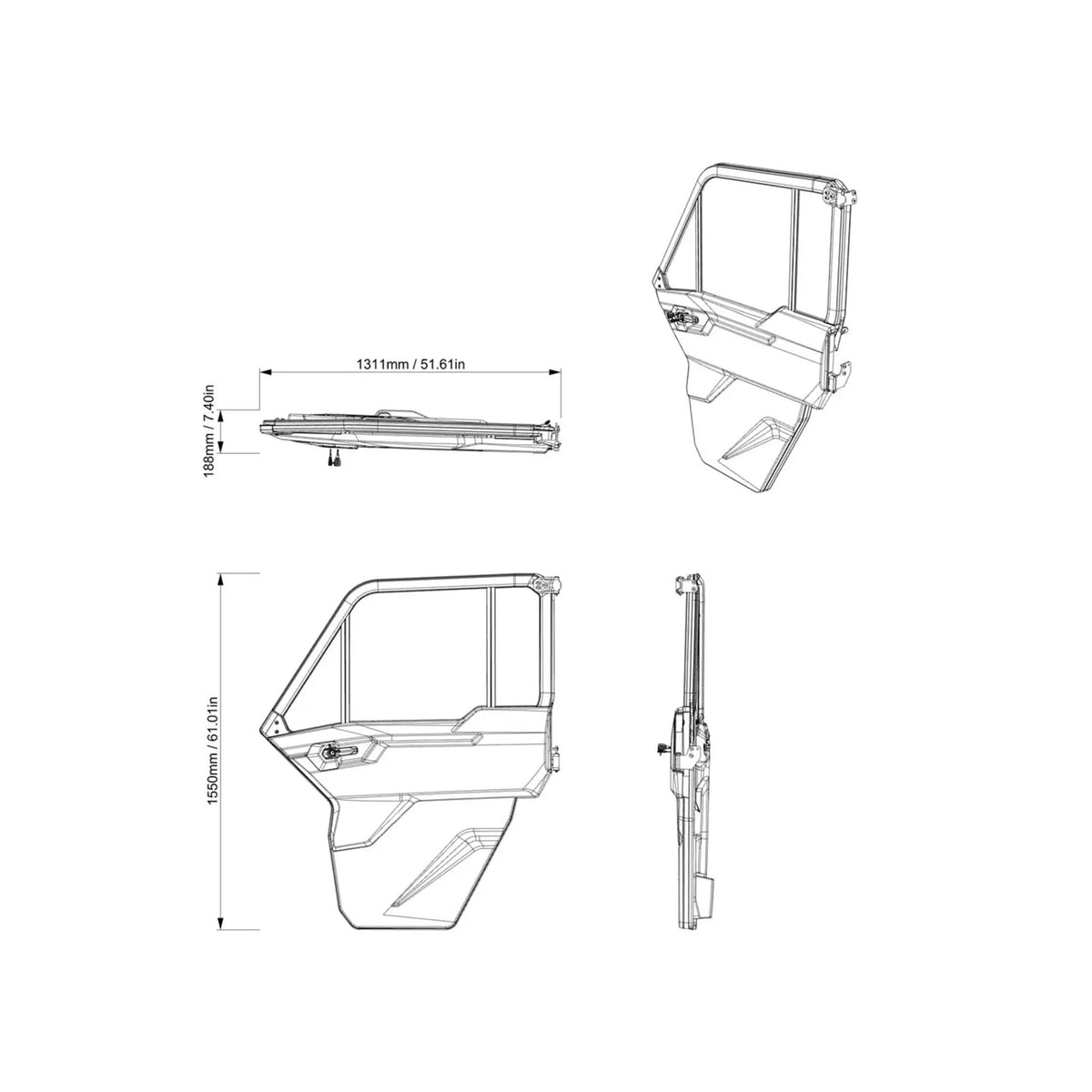 Can-Am Front Deluxe Full Doors 715009906 alternate view