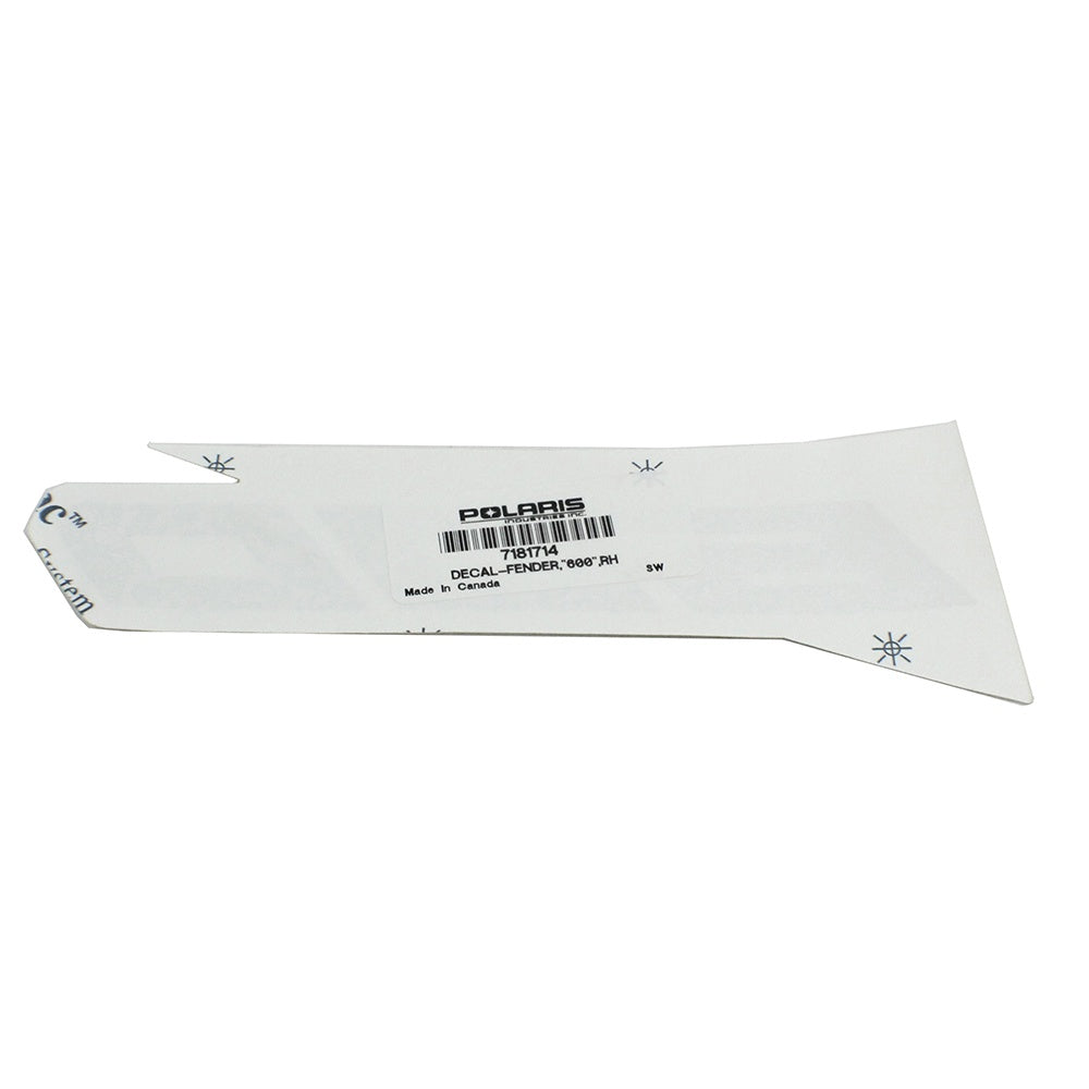 Polaris Right Hand "600" Fender Decal 7181714 alternate view