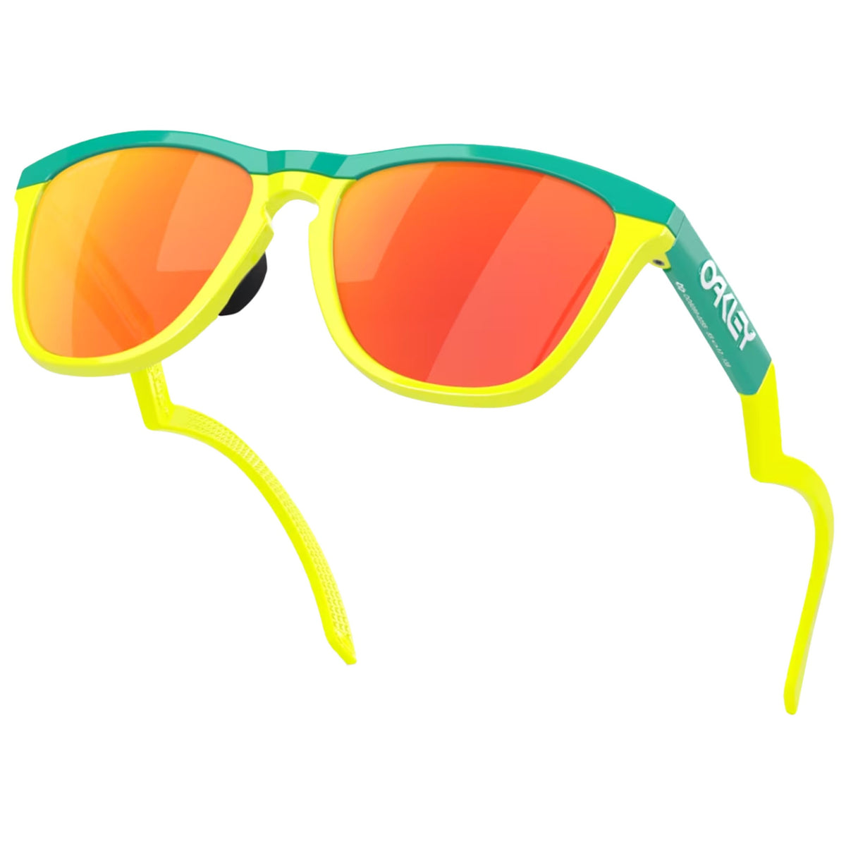 Oakley OO9289-0255 Frogskins Hybrid Prizm Ruby Lenses Celeste Tennis Ball Yellow Frame