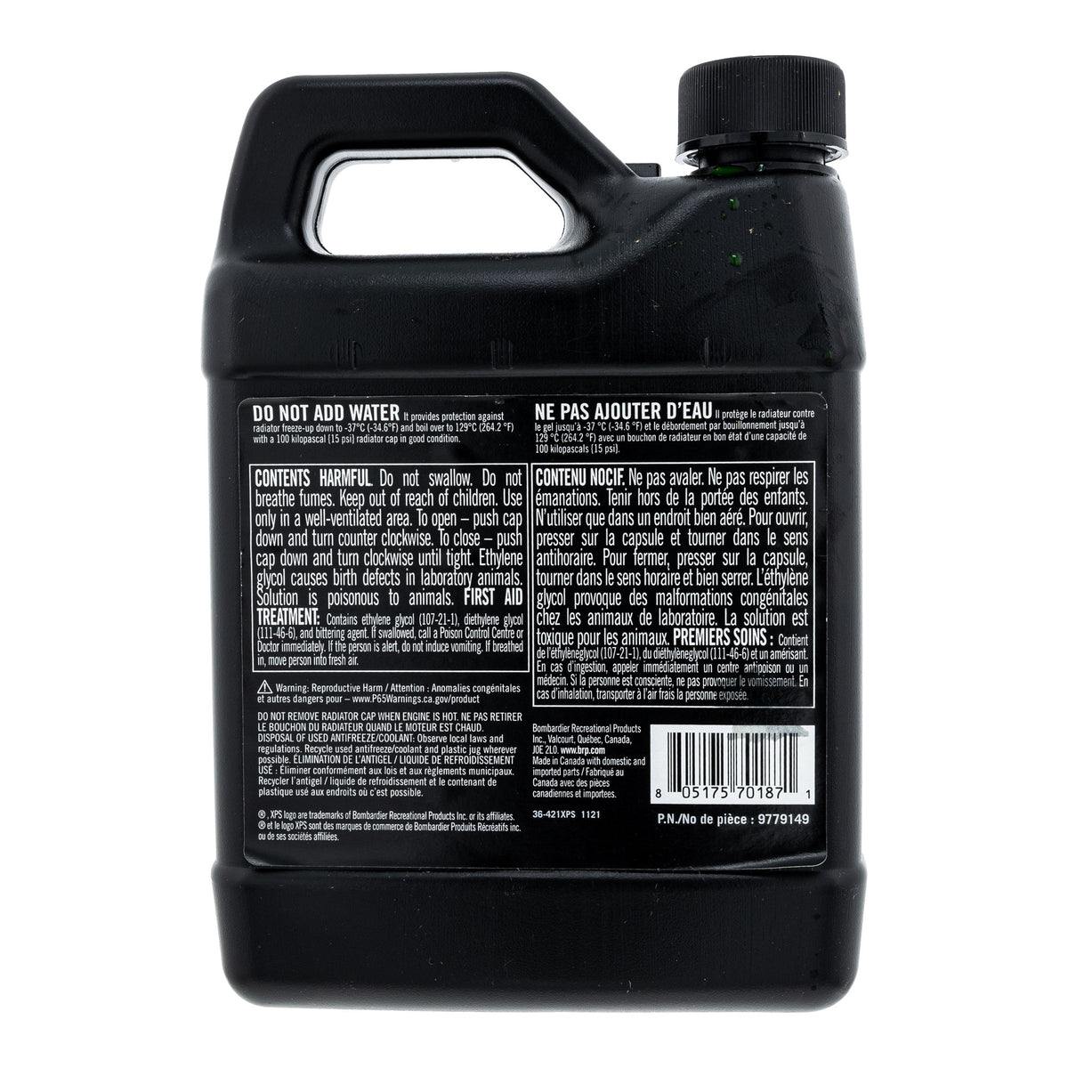BRP XPS Green Pre-Mixed Coolant 1 Quart 9779149 Quest 650 Quest 500