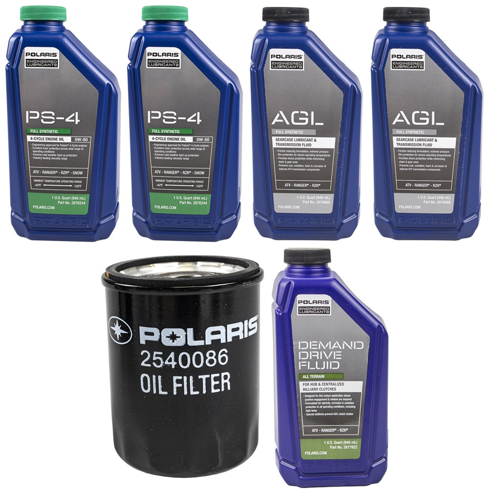 Polaris 2 Quarts PS-4 5W-50 Oil & Drivetrain Fluid Service Kit FKOCK10001