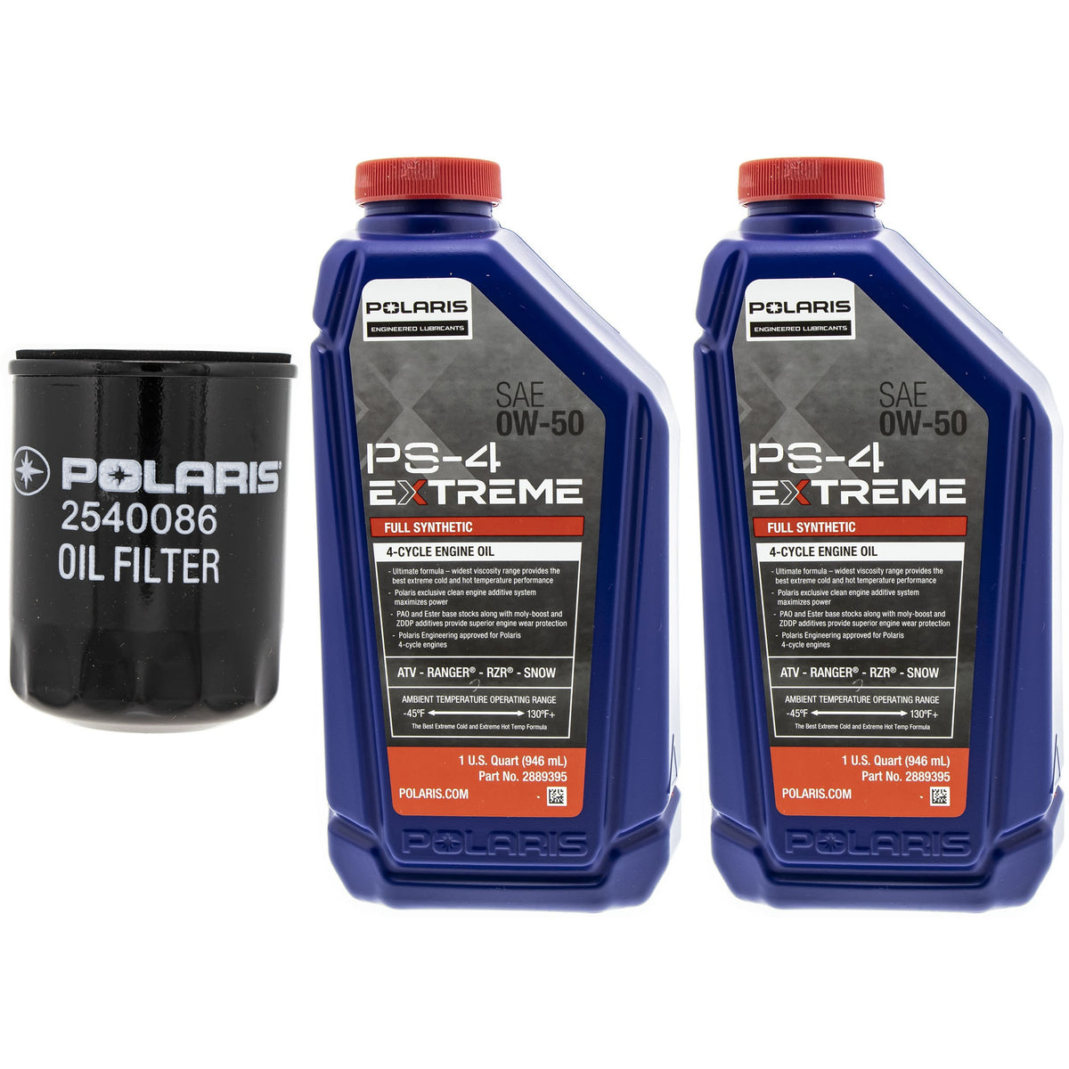Polaris 2 Quarts PS-4 Extreme 0W-50 Oil Change Kit FKOCK20014