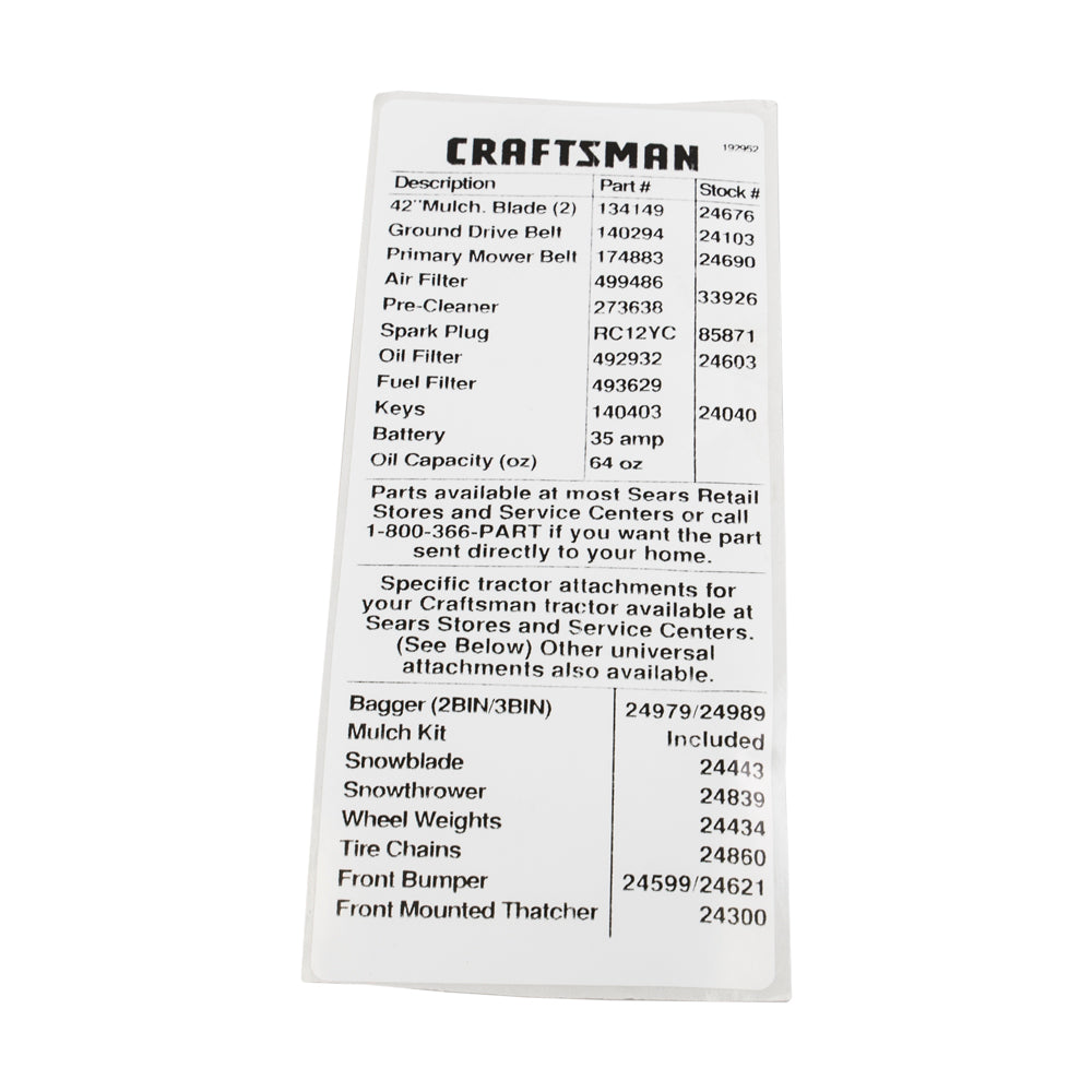 Husqvarna 532192952 Chainsaw Decal