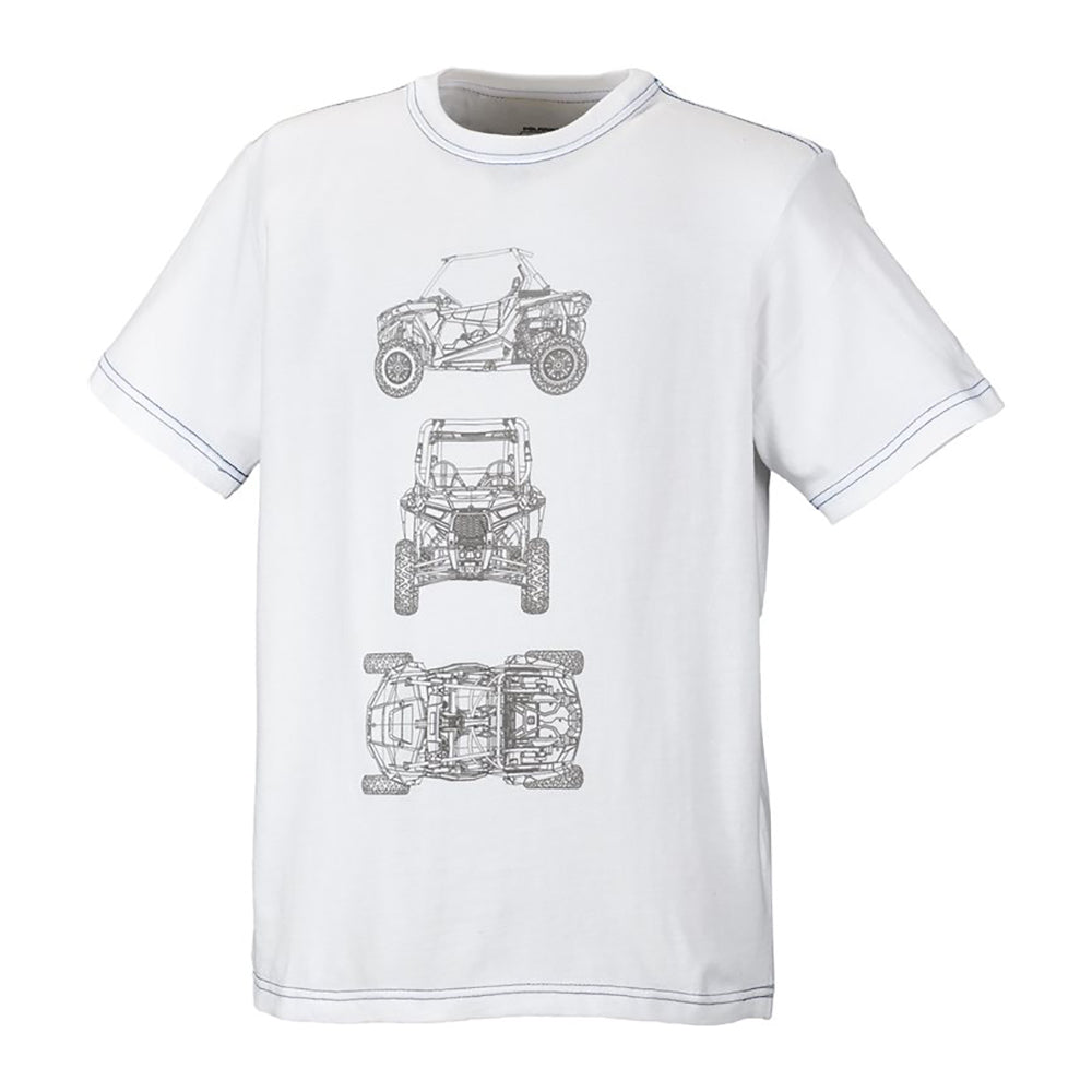 Polaris 286607909 Youth RZR CAD Blueprint Short Sleeve T-Shirt