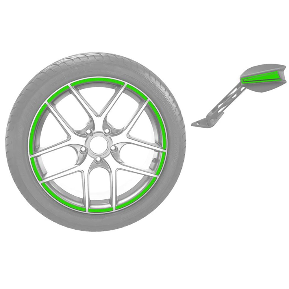 Slingshot Dragon Green Rim Mirror Accent Decal Kit 2881817-740