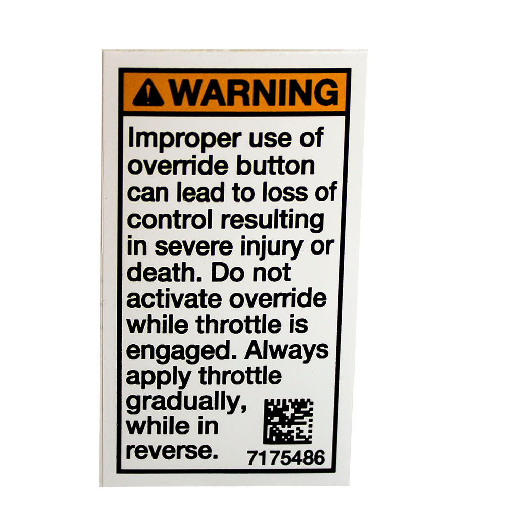 Polaris 7175486 Override Warning Decal Sportsman Scrambler Magnum 1000 570 800