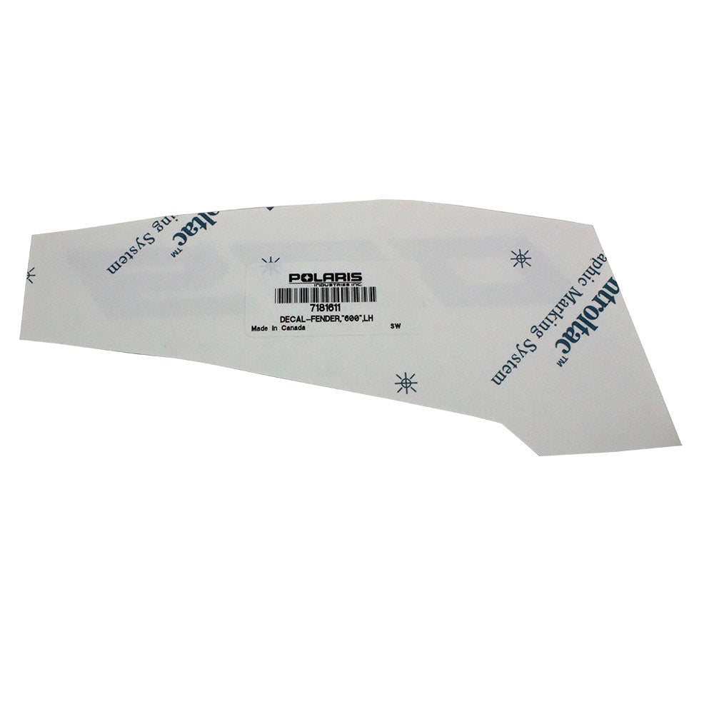 Polaris 7181611 Left Hand "600" Fender Decal Indy Voyager 600 SP 2016-2018