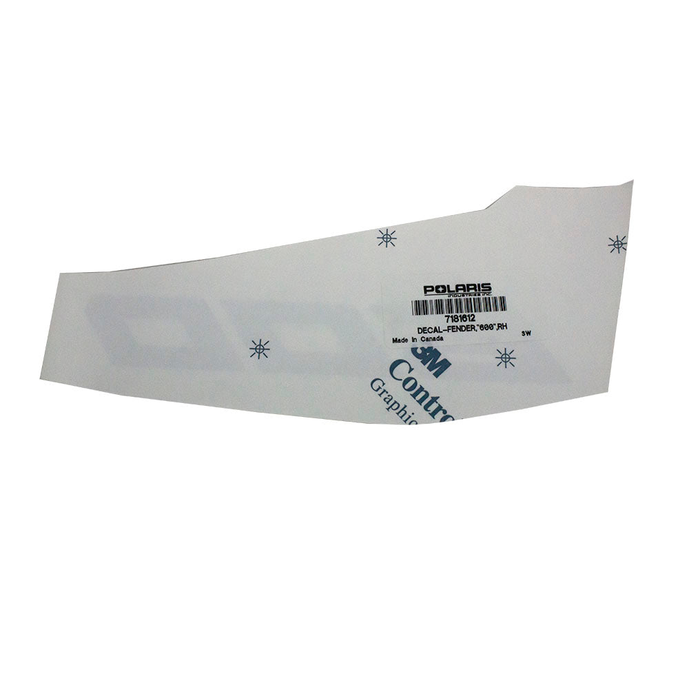 Polaris 7181612 Right Hand "600" Fender Decal Indy Voyager 600 SP 2016-2018