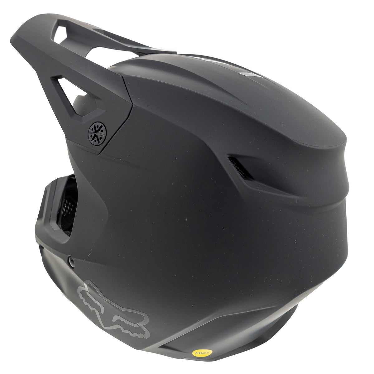 Open-box.Fox V1 Solid Motocross Helmet Black Offroad MotoX Mouth Vent SDP305