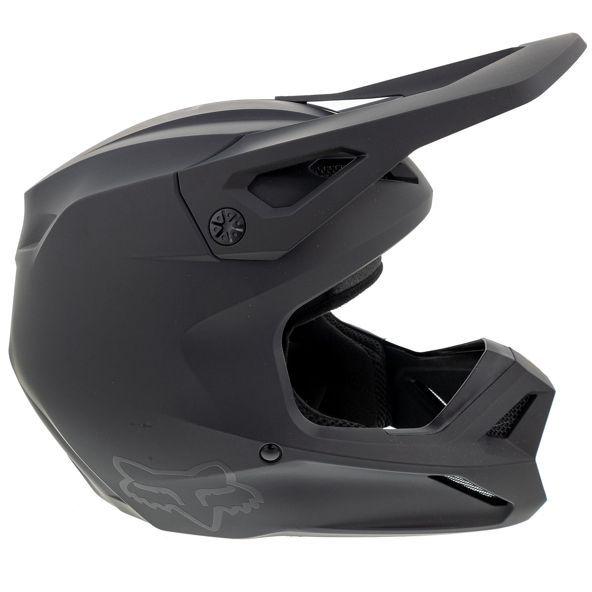 Open-box.Fox V1 Solid Motocross Helmet Black Offroad MotoX Mouth Vent SDP305