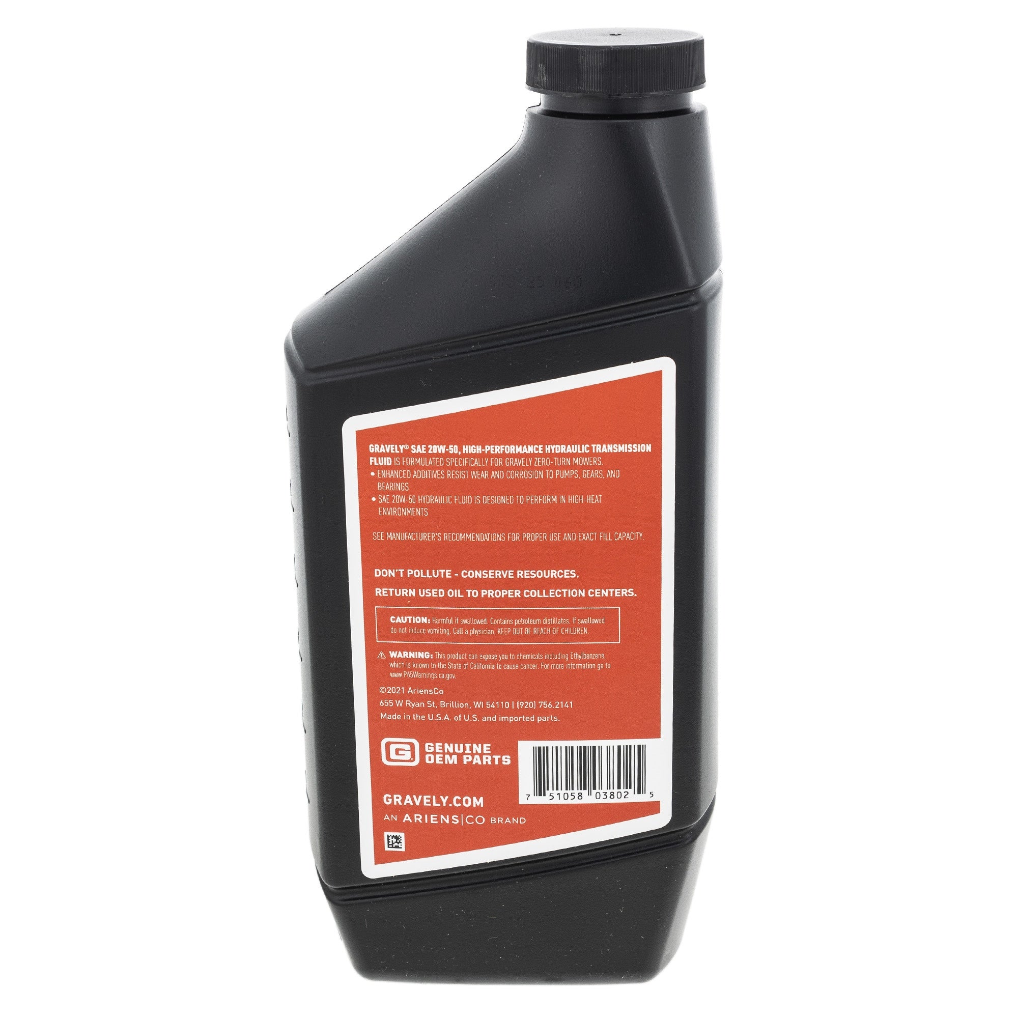 Ariens 00058100 Gravely 00057101 FLUID HYDRO 20W50 QT
