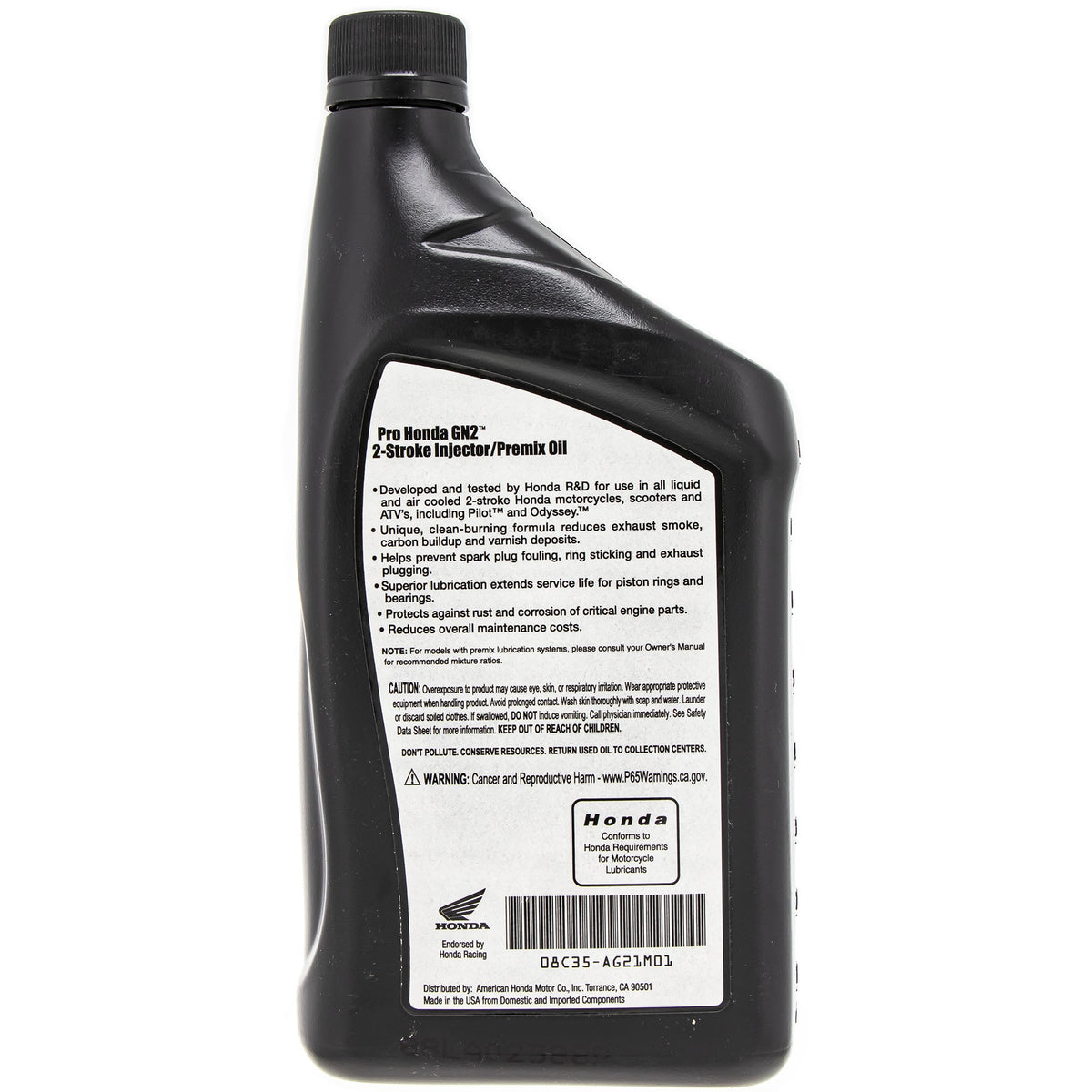 Honda 2-Stroke Injector/Premix Oil GN2 1 Qt 08C35-AG21M01
