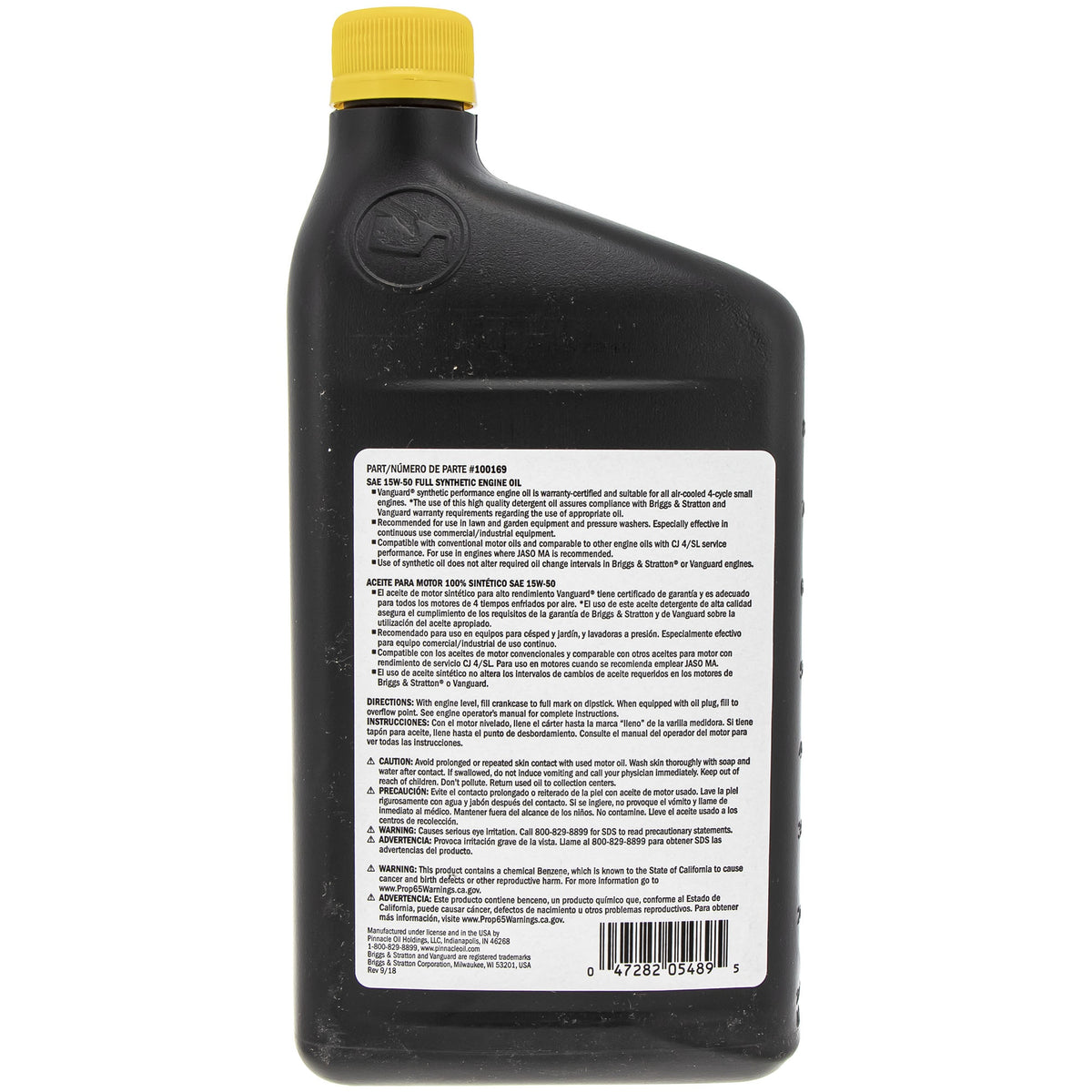 Briggs & Stratton Full Synthetic Engine Oil 15W50 32oz Vanguard Oil 100169
