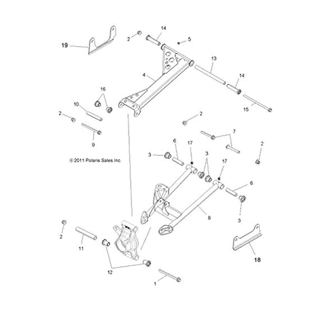 Polaris Matte Black Rear Left Lower Control Arm 1018846-458