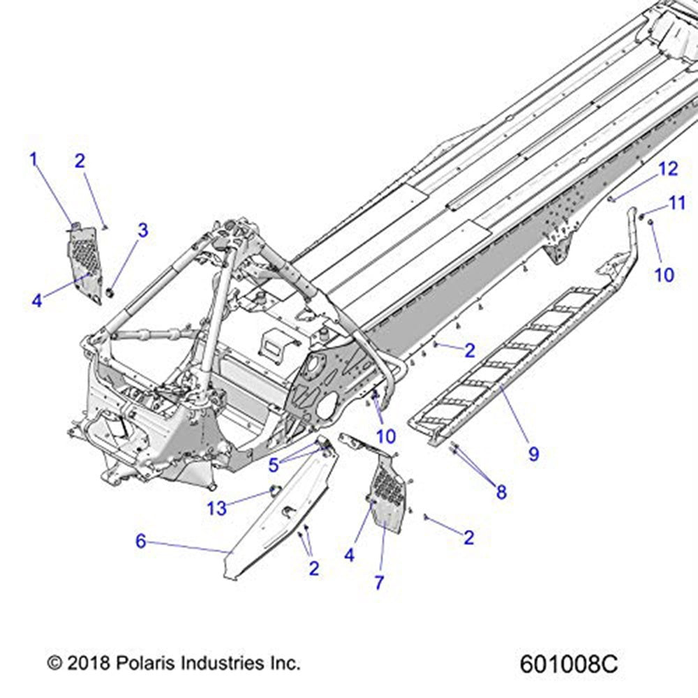 Polaris Ghost Grey Left Running Board 1023199-728