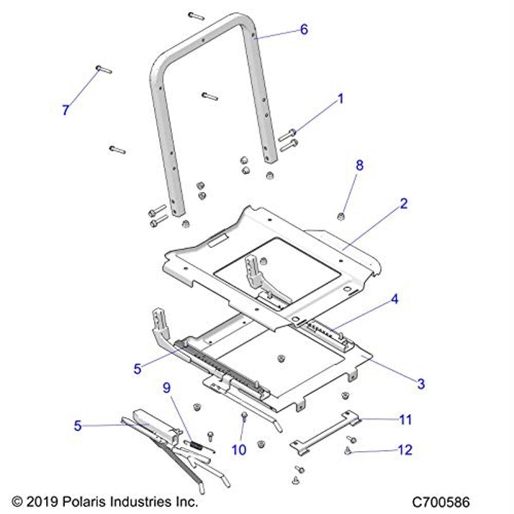 Polaris Matte Black Top Seat Slide 1023808-458