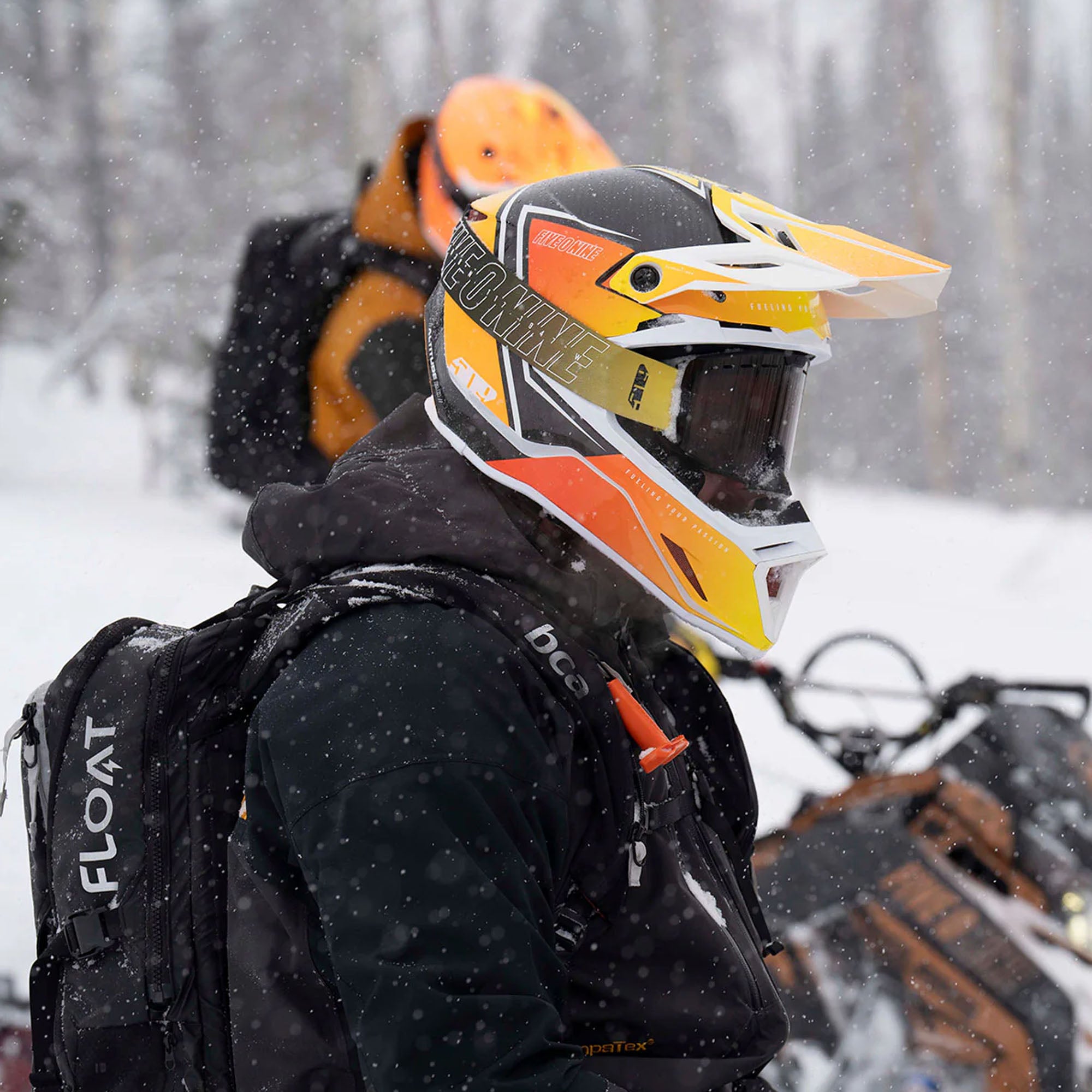 509 Altitude 2.0 Carbon Fiber Snowmobile Helmet Orange Pop