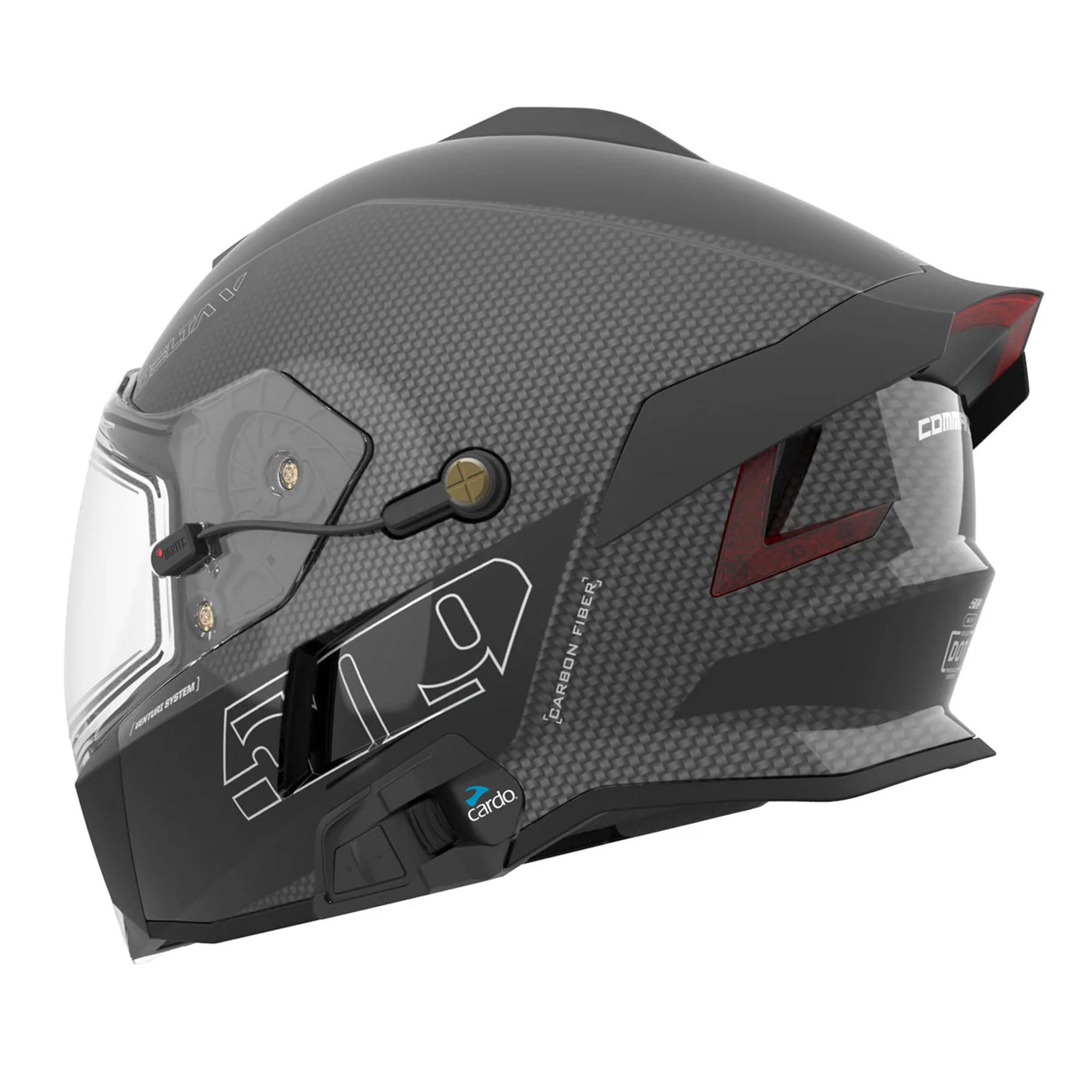 509 Delta V Carbon Commander Snowmobile Helmet Legacy Black