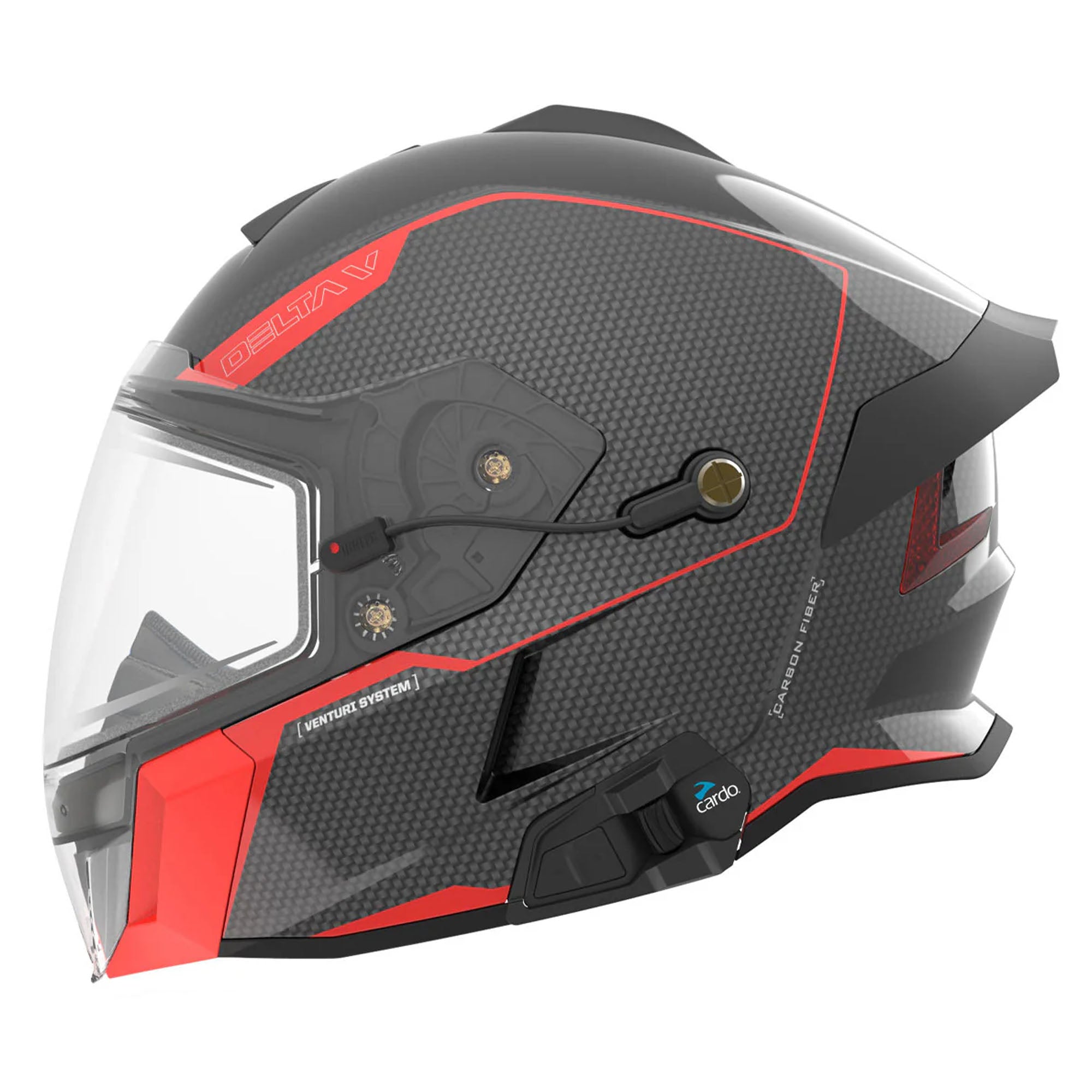 509 Delta V Carbon Commander Snowmobile Helmet Racing Red