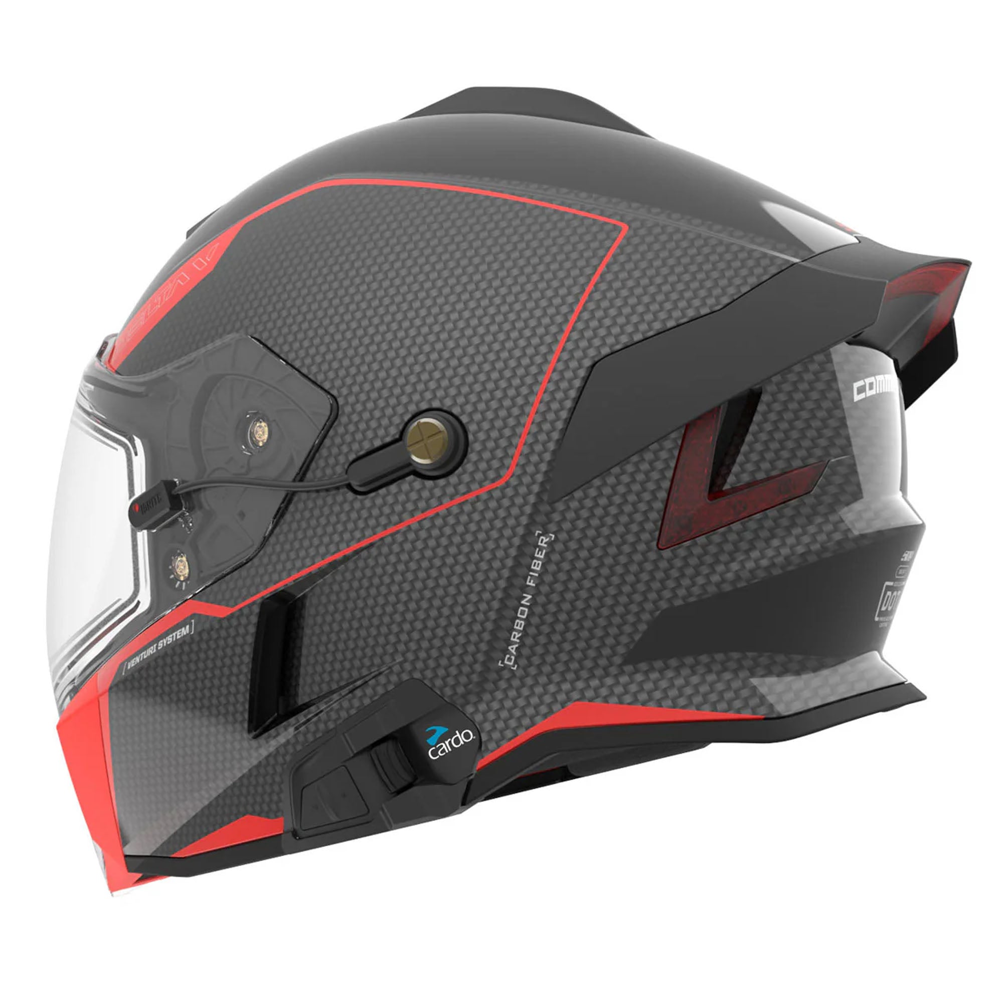 509 Delta V Carbon Commander Snowmobile Helmet Racing Red