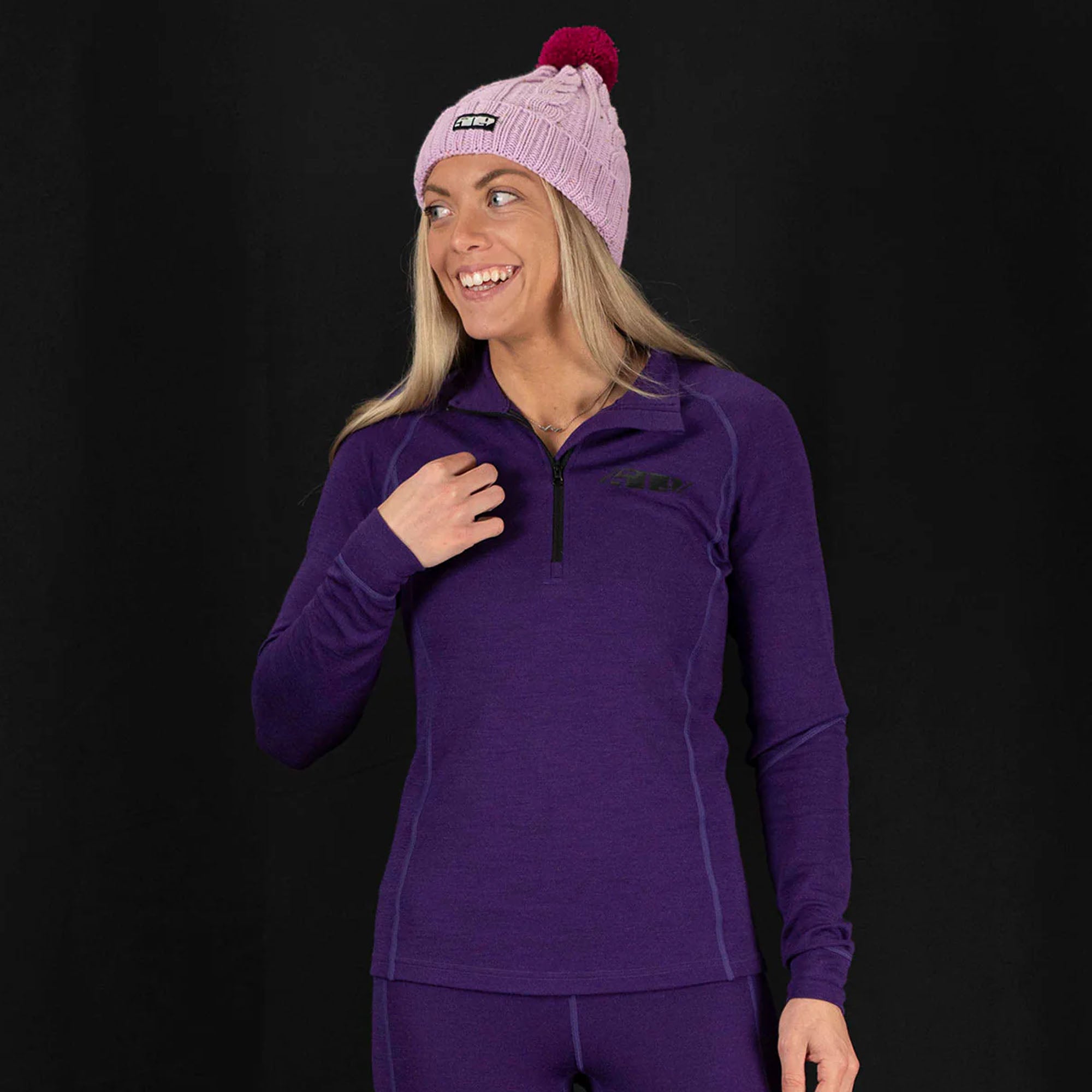 509 Womens FZN Merino 1/4 Zip Shirt Purple