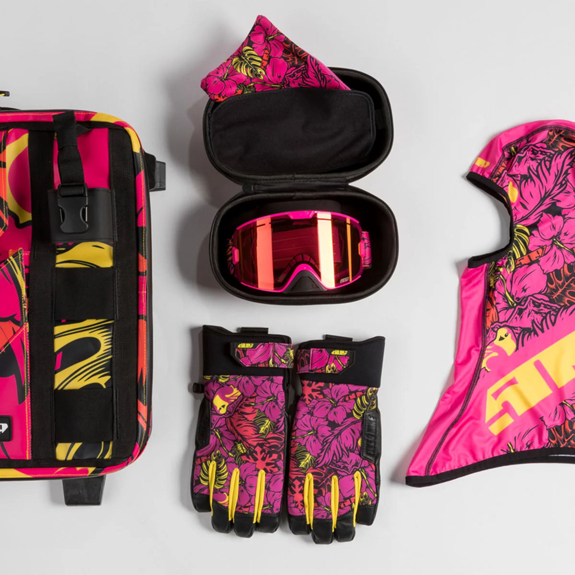 509 Freeride Standard Snowmobile Gloves Pink-Vis Floral