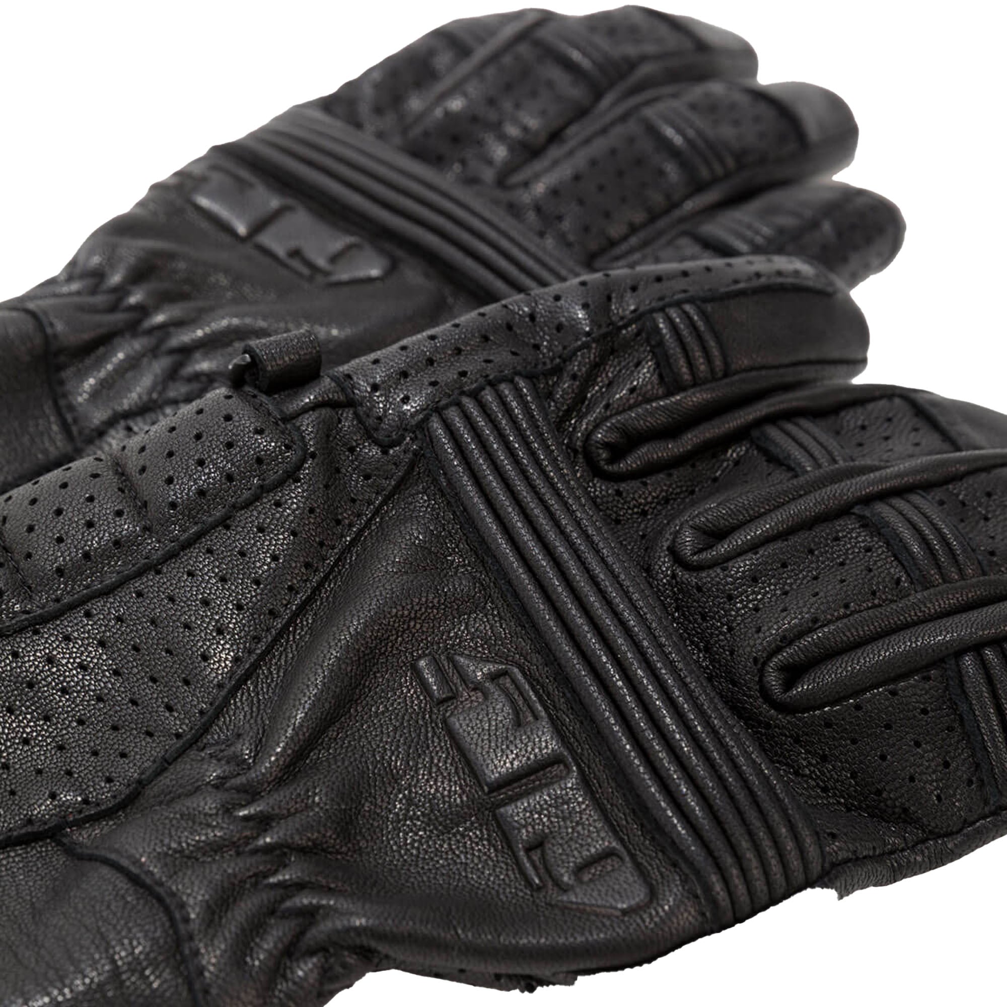 509  Ardor Riding Gloves Perforated Reinforced Leather Stretch Blacktop
