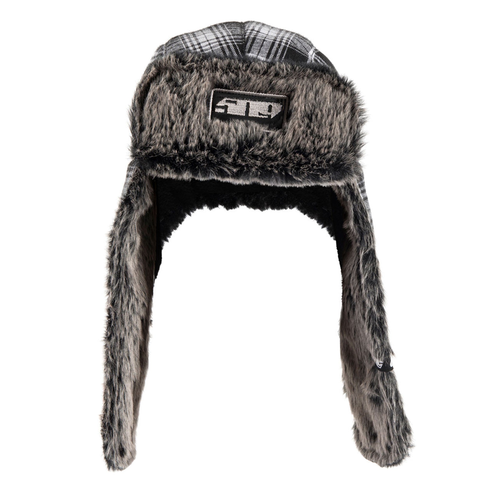 509  Trapper Hat Warm Long Faux Fur Earflaps Adjustable Snap Closure Winter Cap