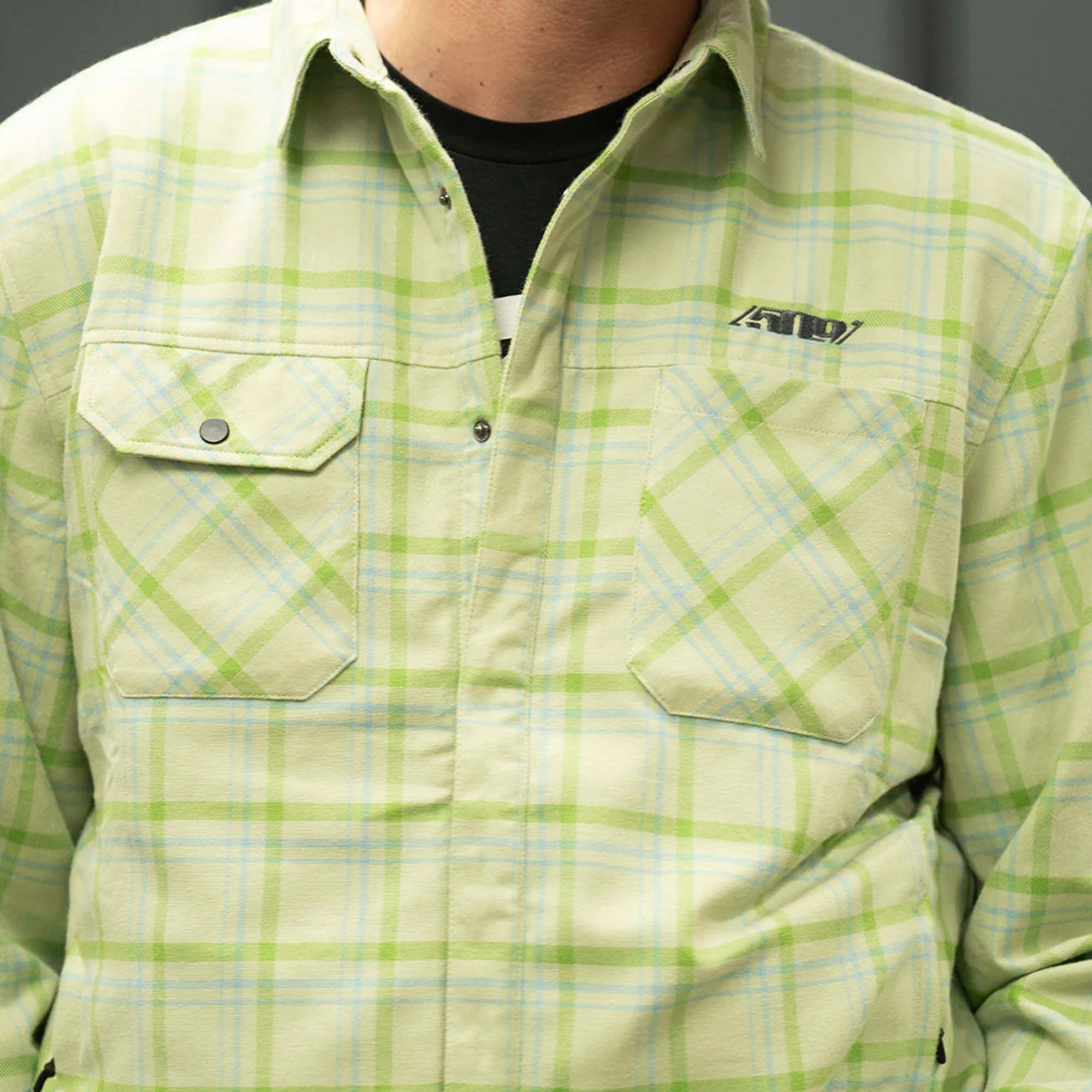 509 Flannel Shacket Button-Up Chlorophyll Green