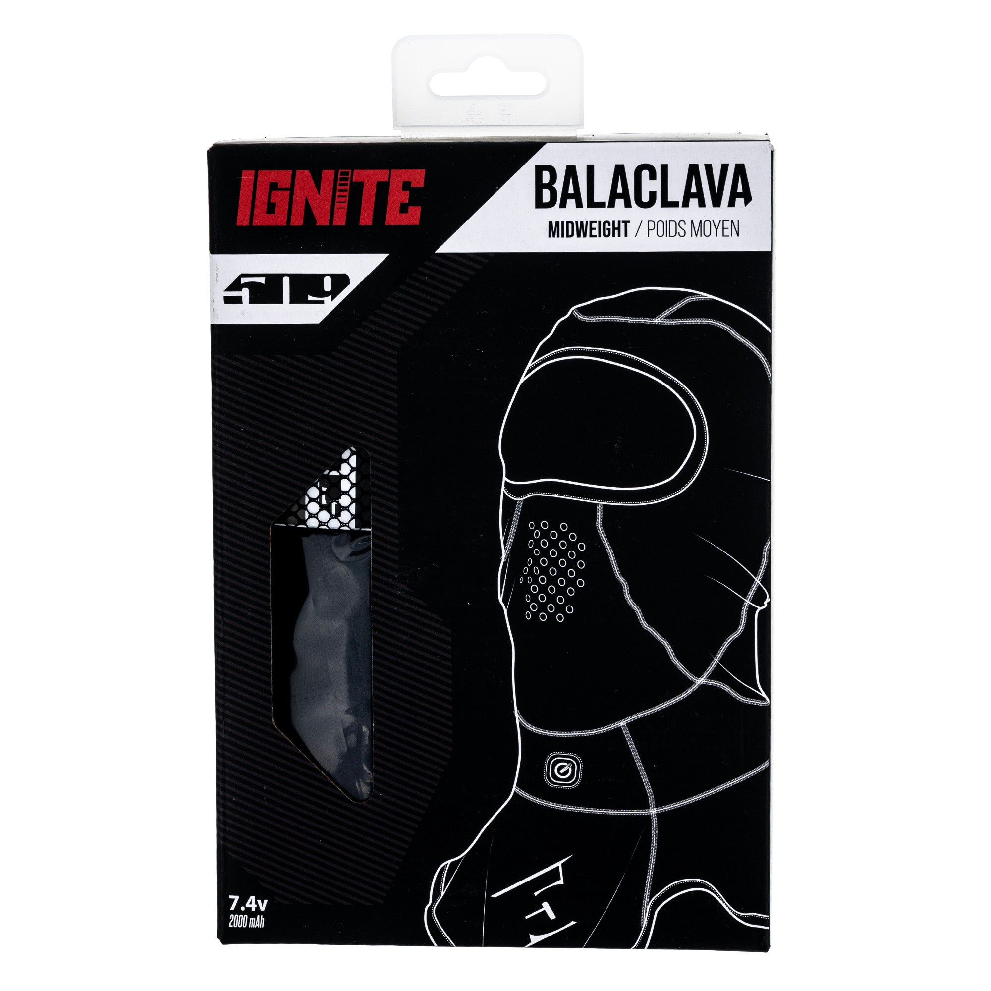 509 F10000900-000-001 Ignite Balaclava Heated Soft Warm Windproof Comfortable Blend Black