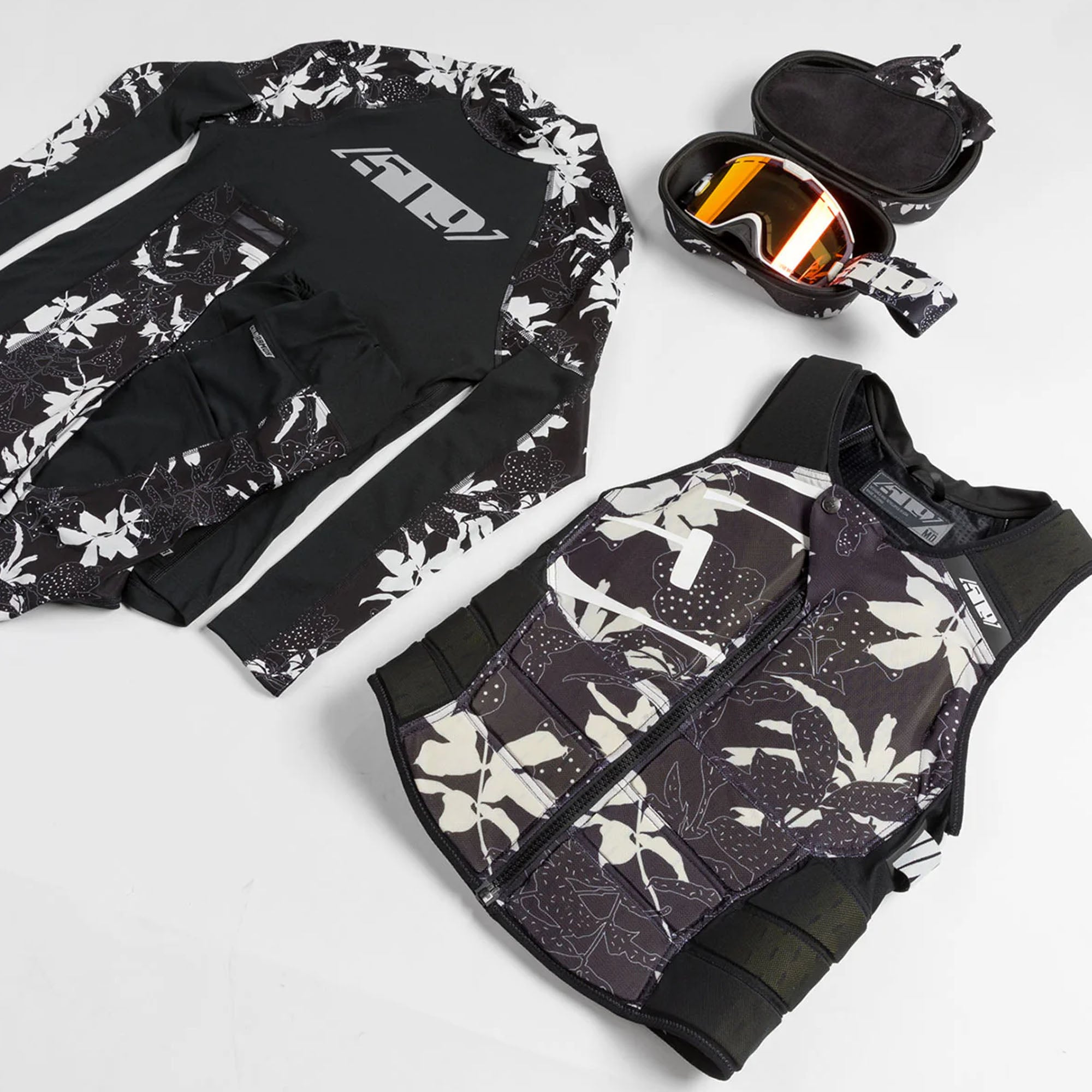 509 R-Mor Womens Protection Snowmobile Vest Snow Drop Black