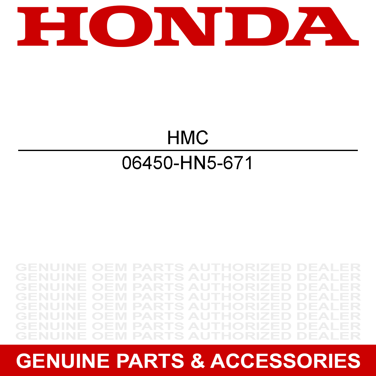 Honda 06450-HN5-671 Brake Shoe Set X4 Rubicon Rincon 500 450 650 S 06450-HN5-670
