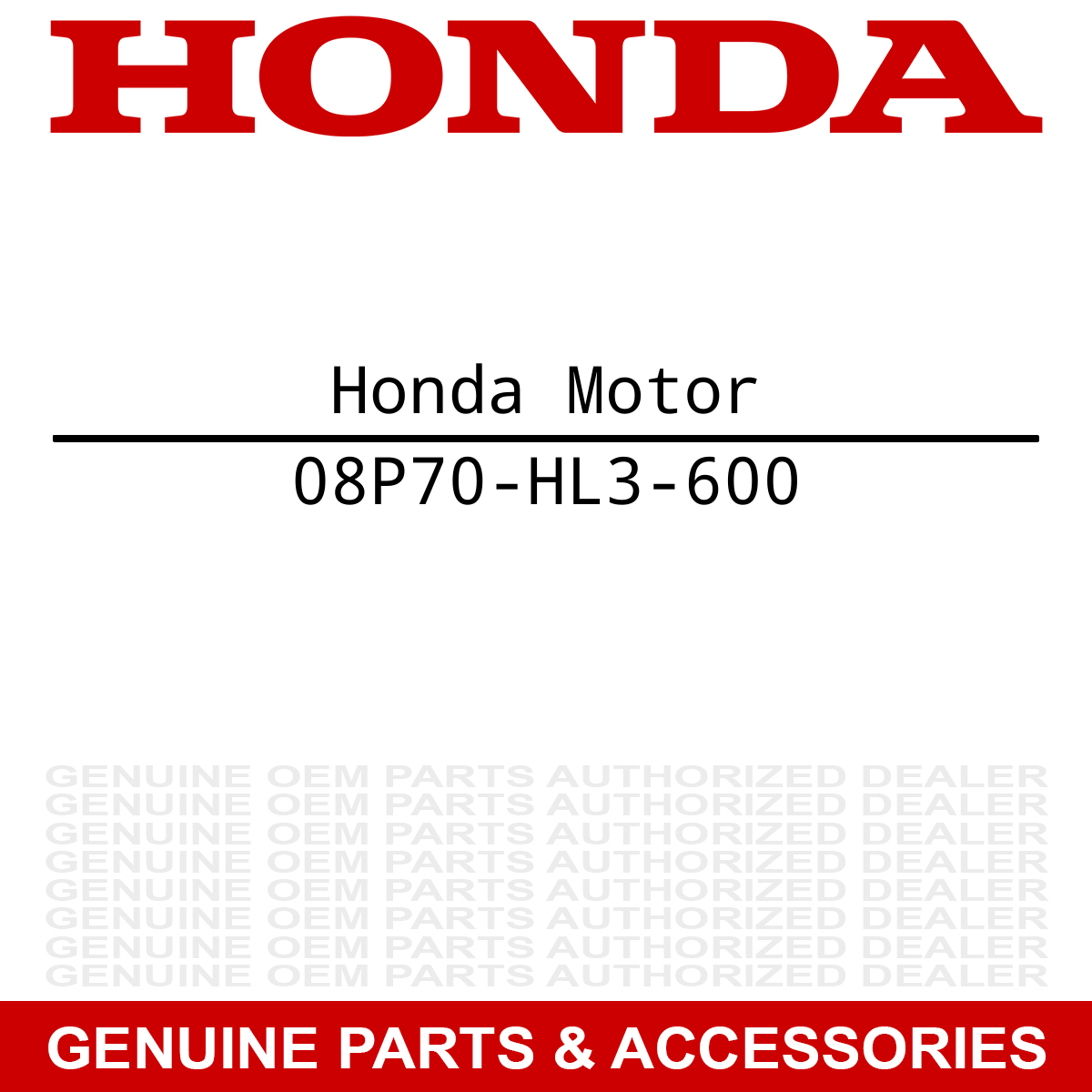Honda 08P70-HL3-600 Fender Flares
