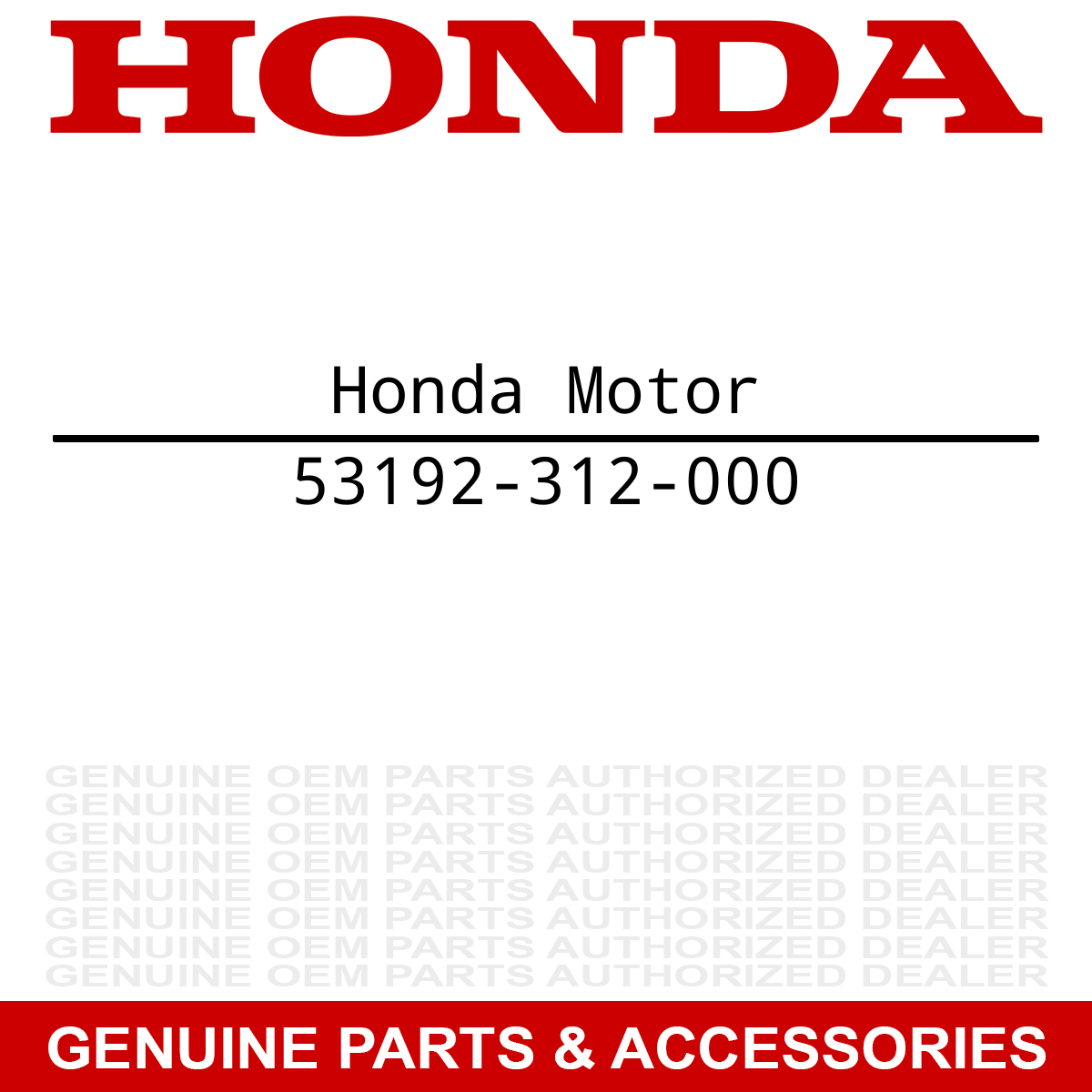 Honda 53192-312-000 Bolt NX250 Nighthawk CBR900RR 1000 1100 250 350 400