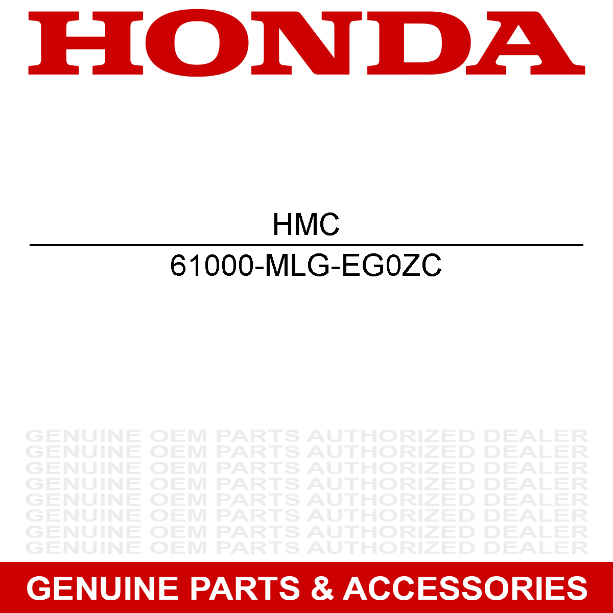 Honda 61000-MLG-EG0ZC Front Cover (Nhb53P) CT Twin Sports ES D Africa Adventure