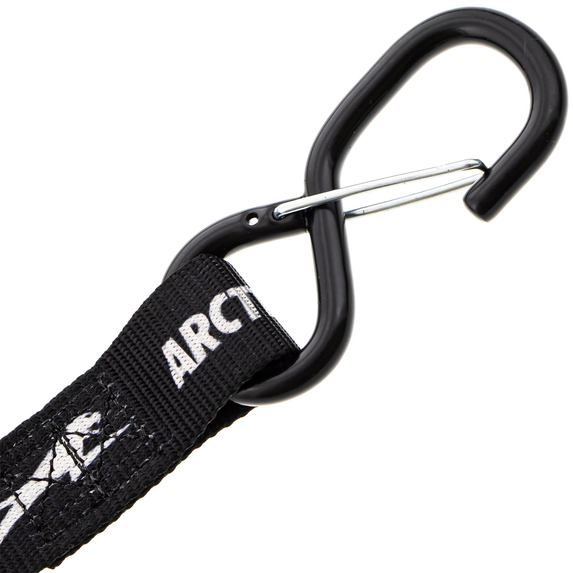 Arctic Cat 7639-183 Black Tie Down Ratchet Straps w Clip Spring Loaded S-Hooks
