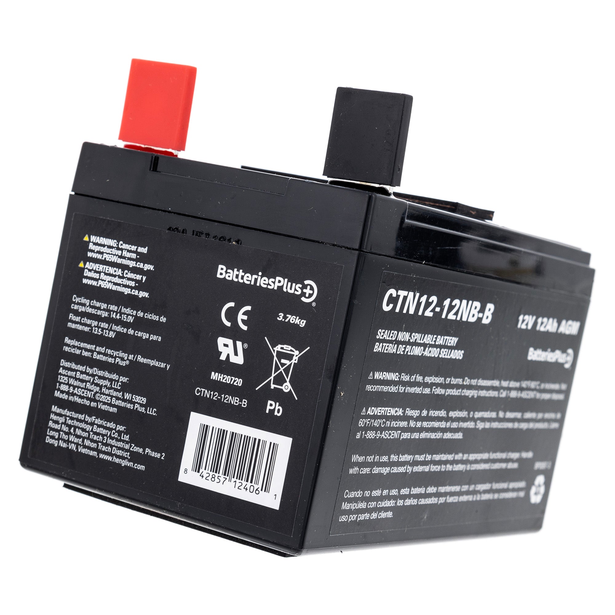 Ariens 30314500 Gravely 12V 12A 190CCA Battery OEM Apex Ikon Zoom Pro-Turn Edge Snow