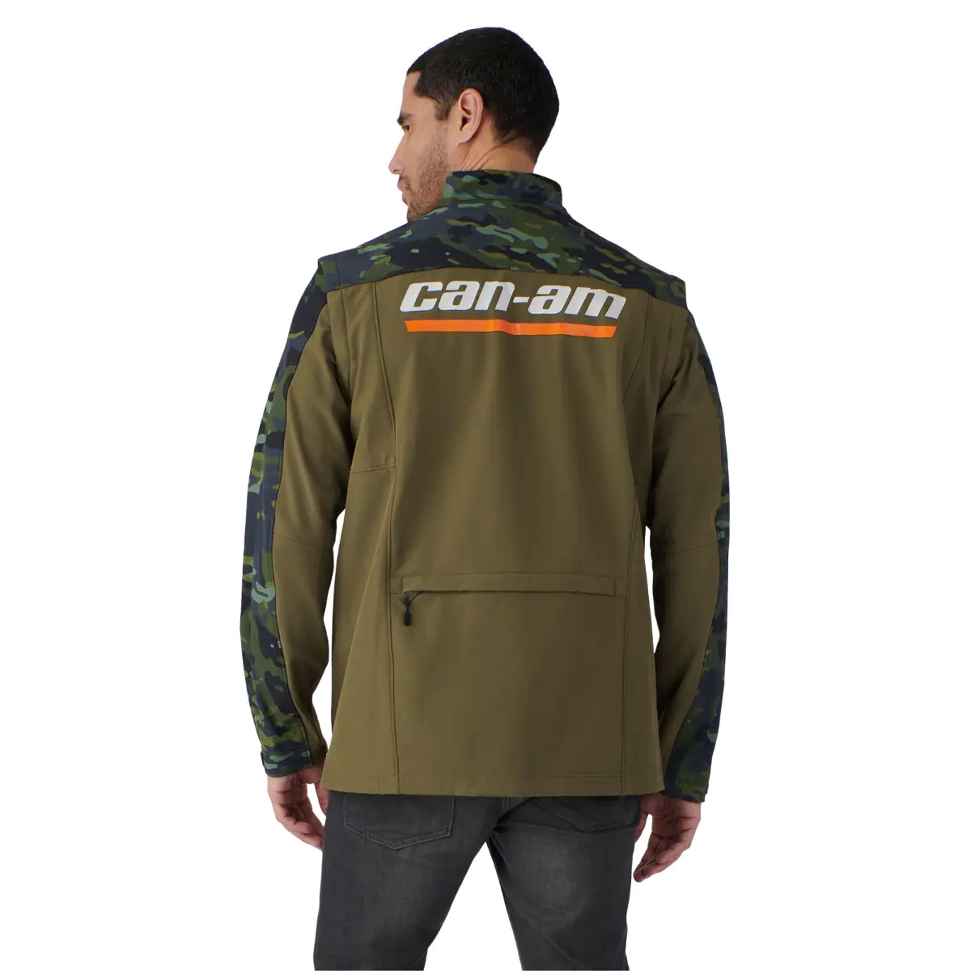 Can-Am  Performance Softshell Jacket Men Lightweight Warm Mesh Army Green