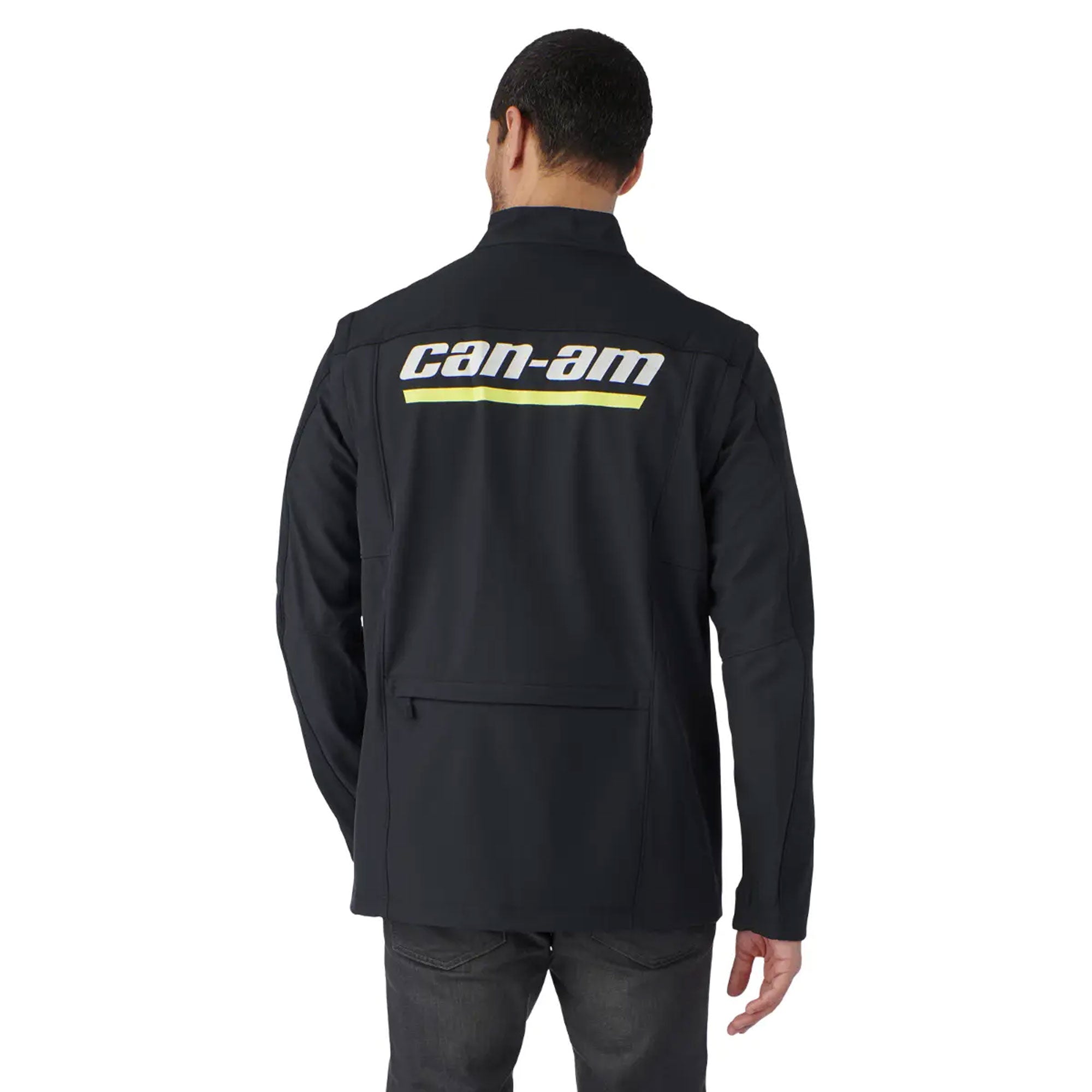 Can-Am  Performance Softshell Jacket Men Lightweight Warm Mesh Black