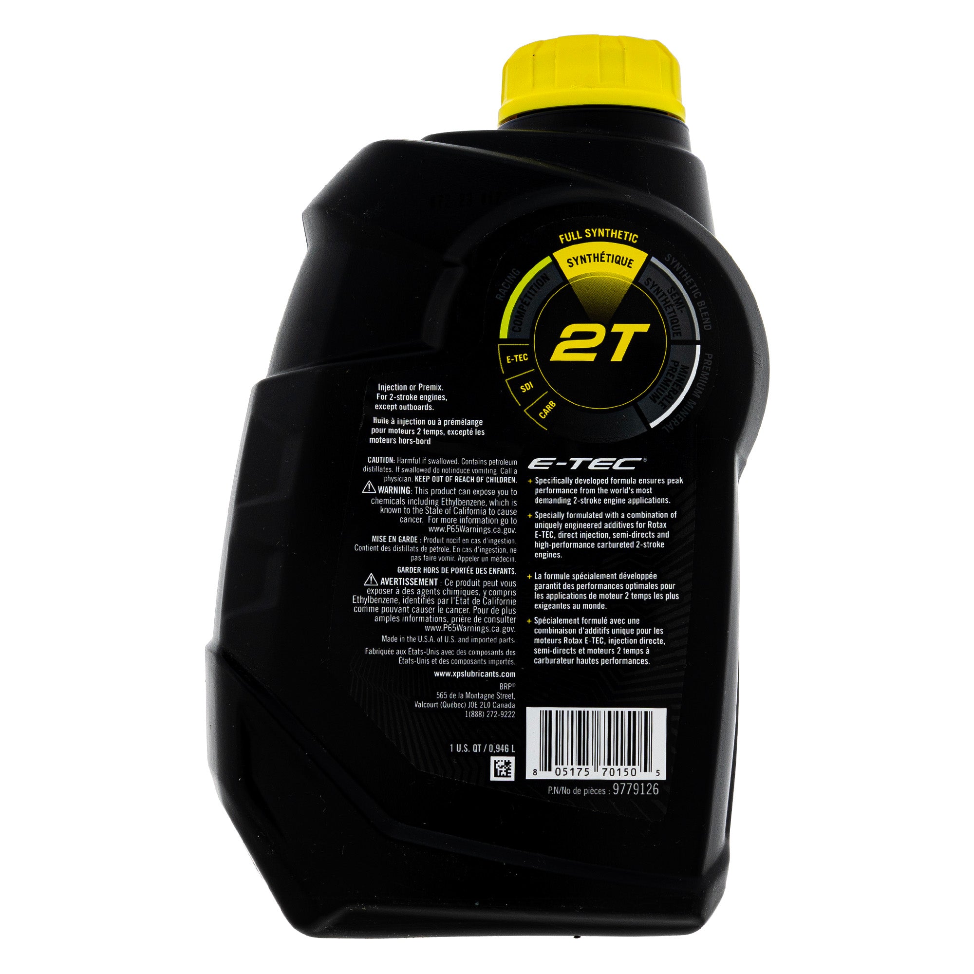 Ski-Doo 9779126 BRP Can-Am XPS 2-Stroke Full Synthetic Oil 1 Quart E-Tec Rotax