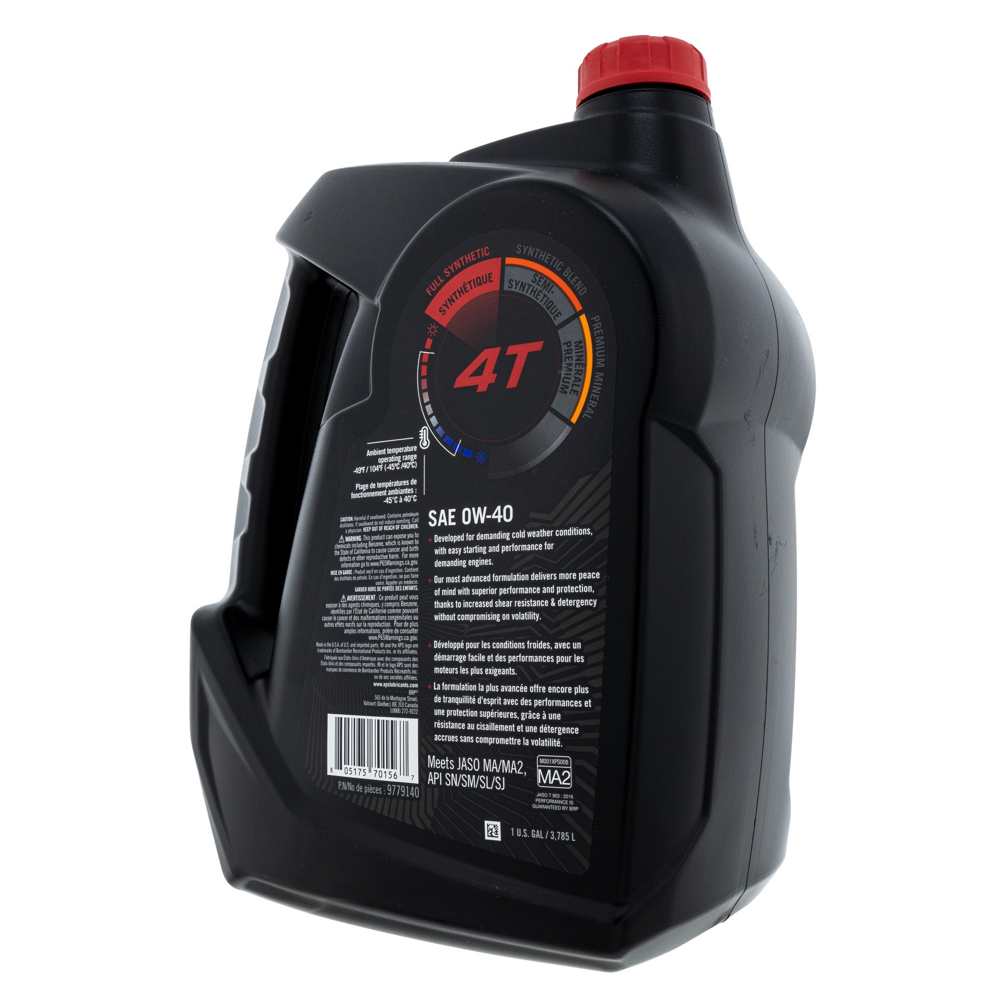 BRP 9779140 Can-Am 1 Gallon XPS 4-Stroke 0W-40 Full Synthetic Engine Oil Ski-Doo