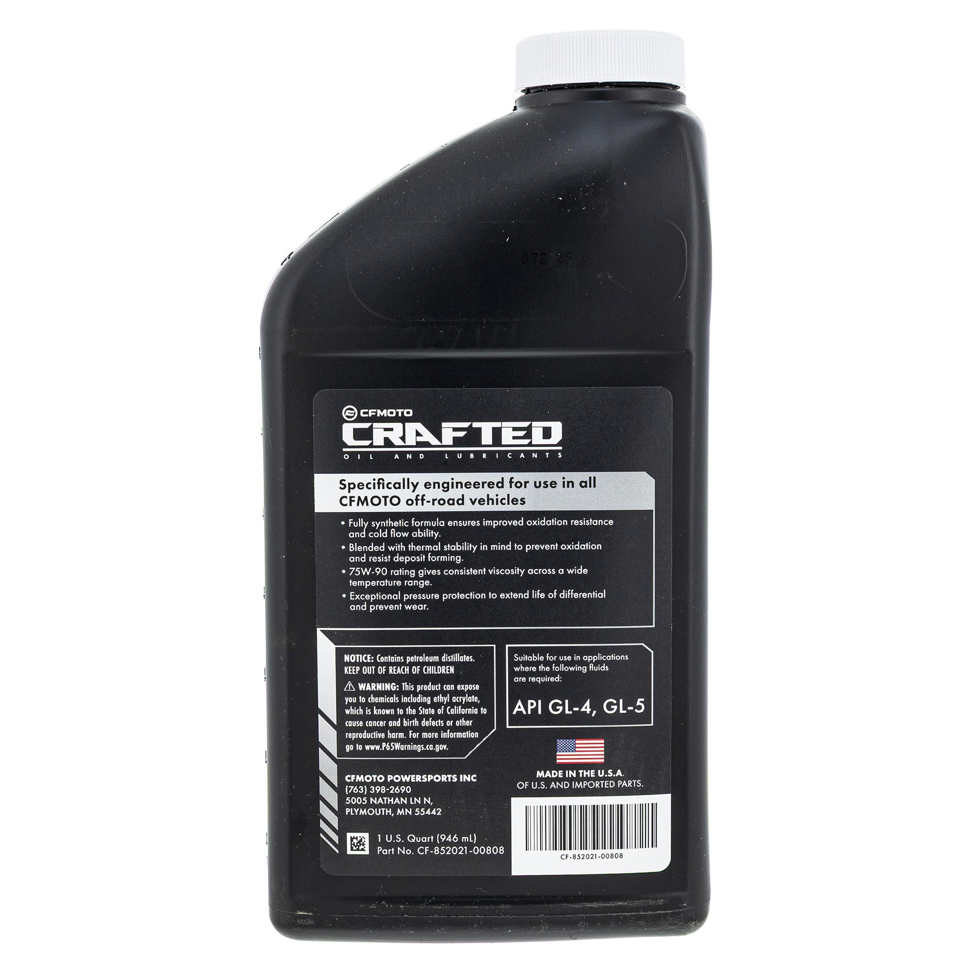 CFMoto CF-852021-00808 Full Synthetic 75W90 Gear Oil 1 Quart