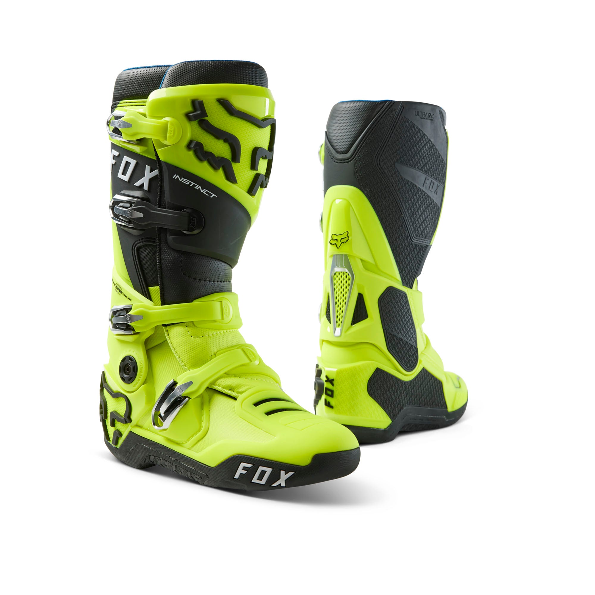 Fox Racing Instinct Motocross Boots Flo Yellow Mens