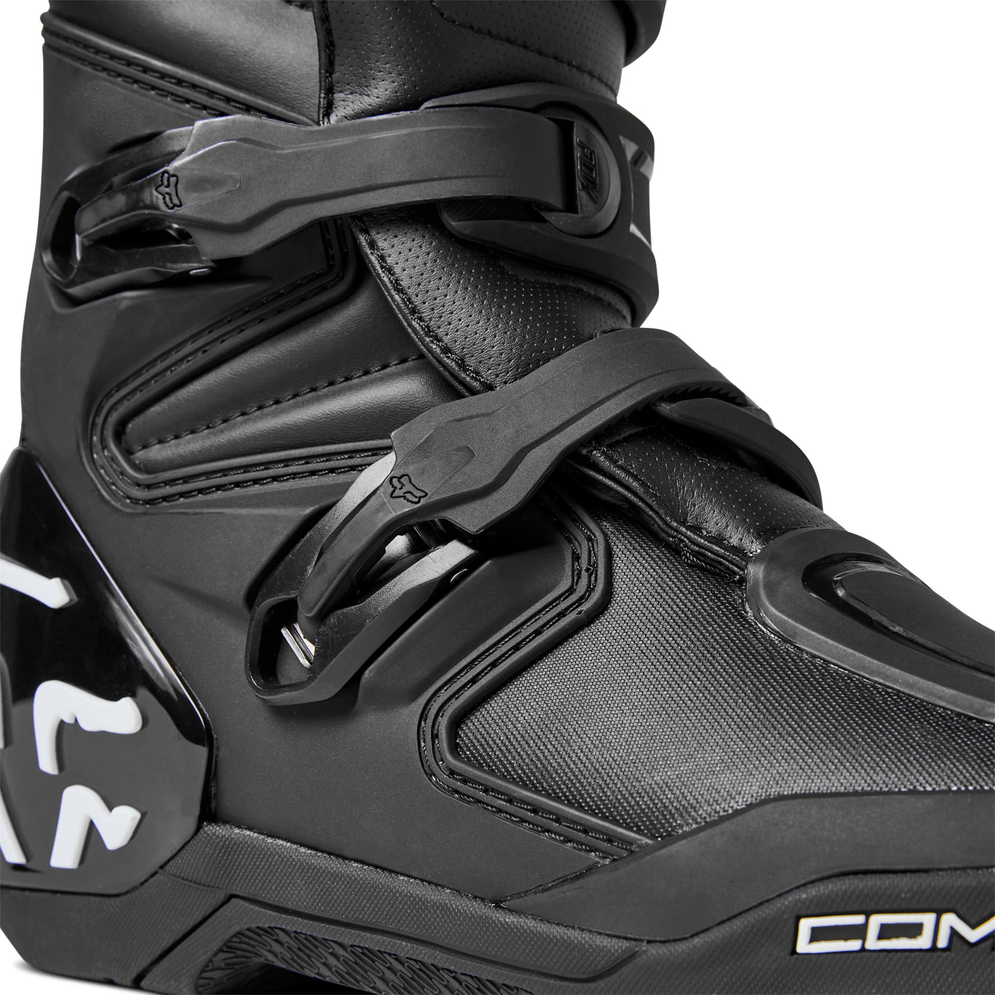 Fox Racing  Comp Motocross Boots Positac TPU Plating Buckle Closure Comfort Black