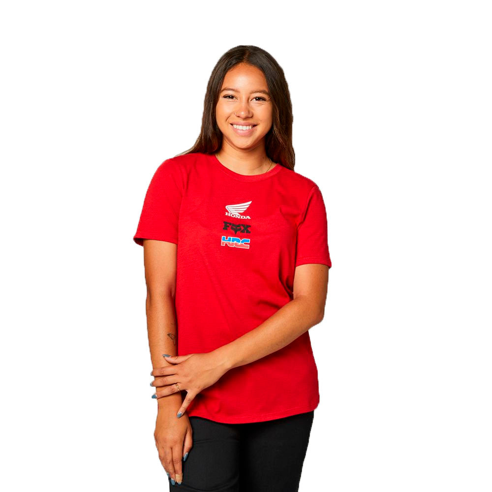 Fox Racing Womens Honda Wing Tee Flame Red Womens