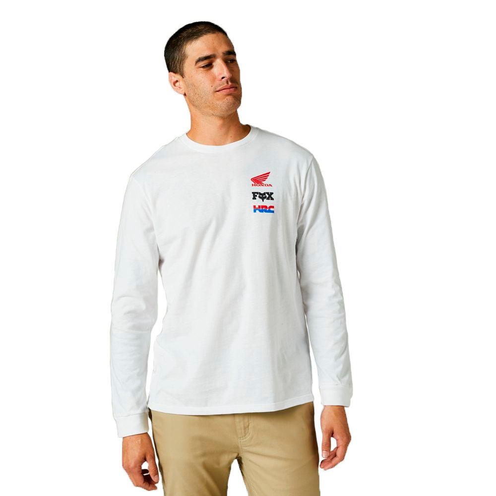 Fox Racing Honda Wing Long Sleeve Premium Tee Optic White Mens