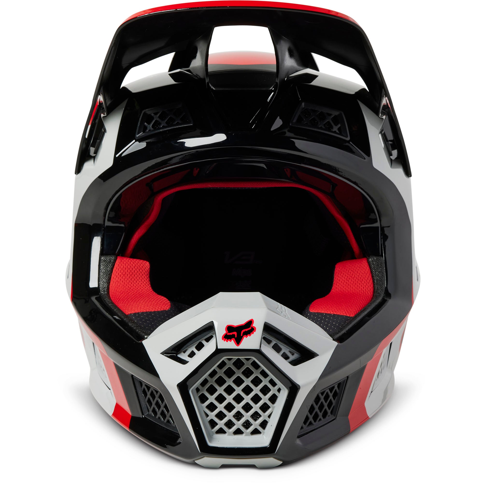 Fox Racing V3 RS Efekt Open Face Offroad Helmet Florescent Red