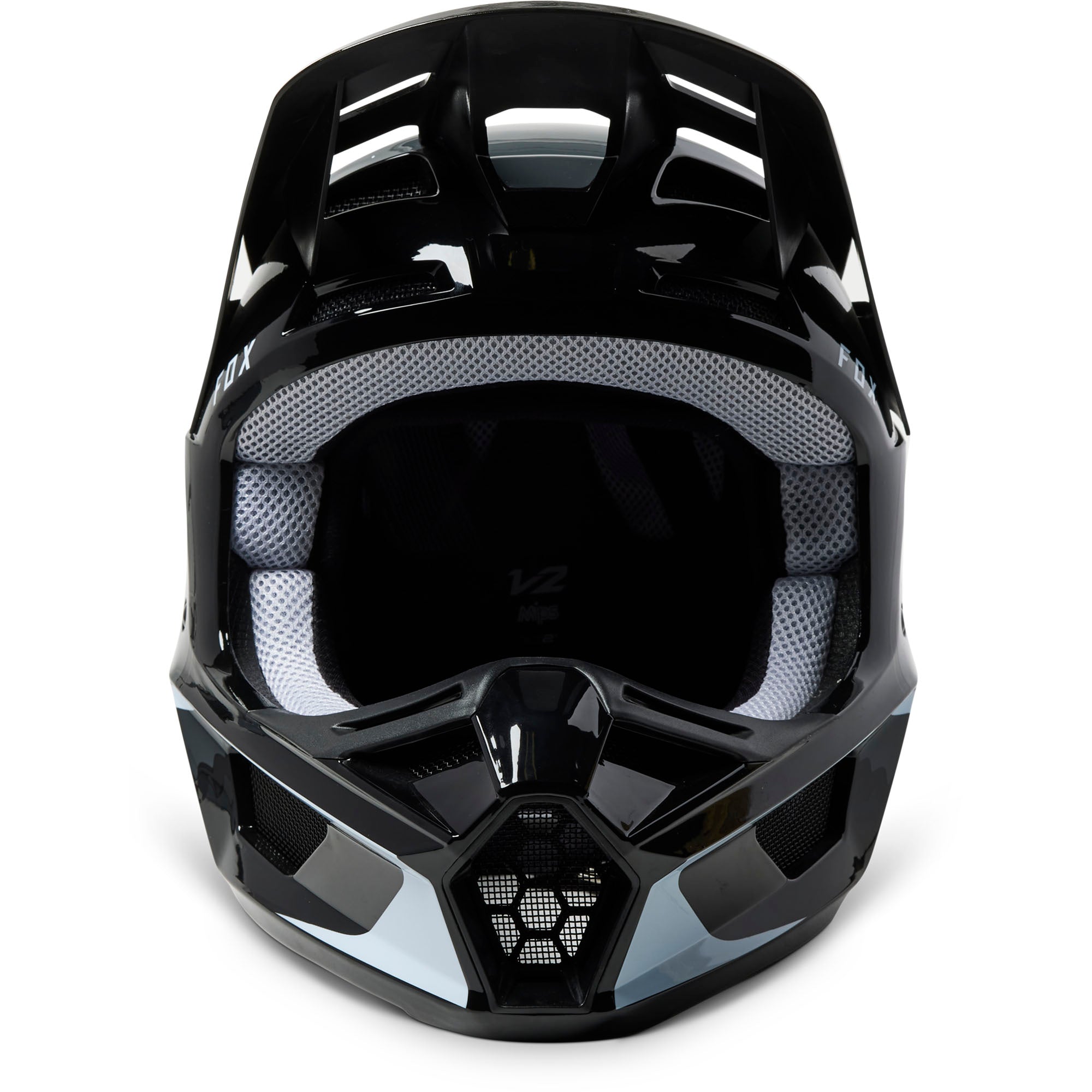 Fox Racing  V2 Vizen Motocross Helmet Black Offroad MotoX Chin Bar Comfort Liner