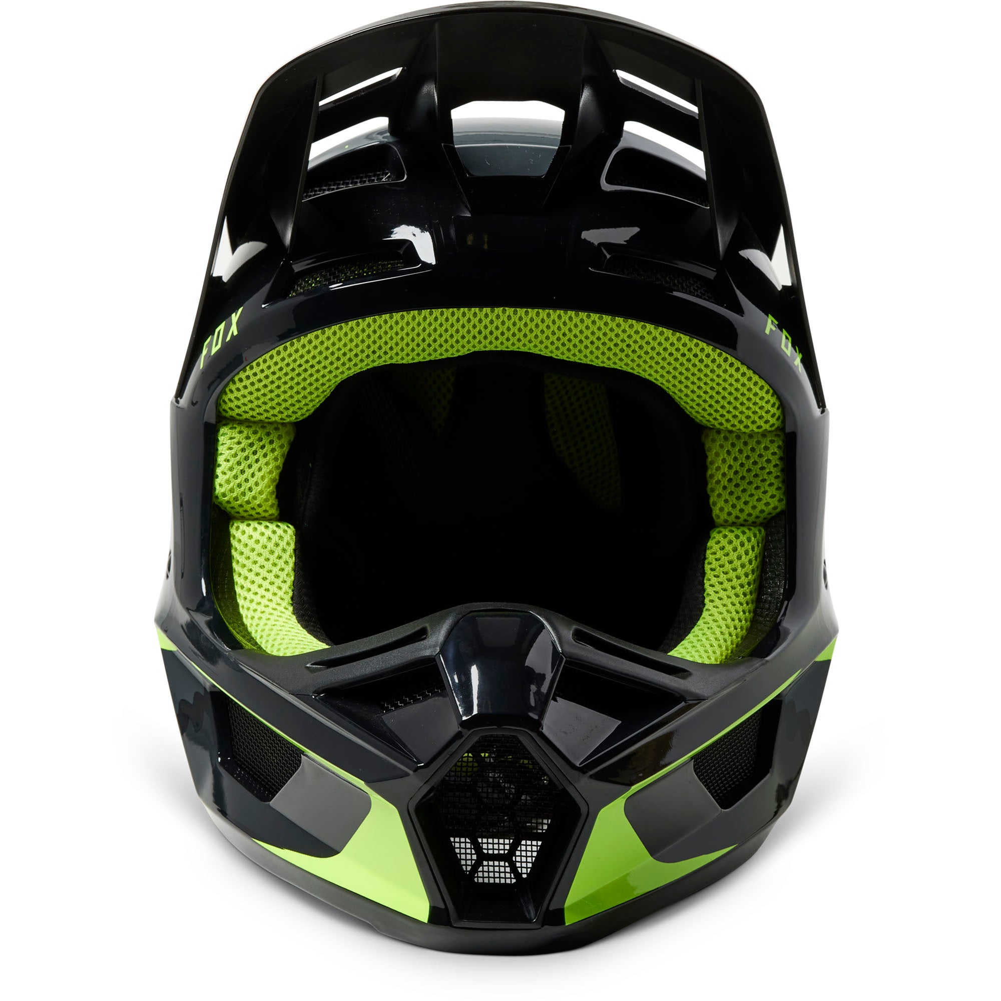 Fox Racing  V2 Vizen Motocross Helmet Fluorescent Yellow Offroad MotoX Chin Bar